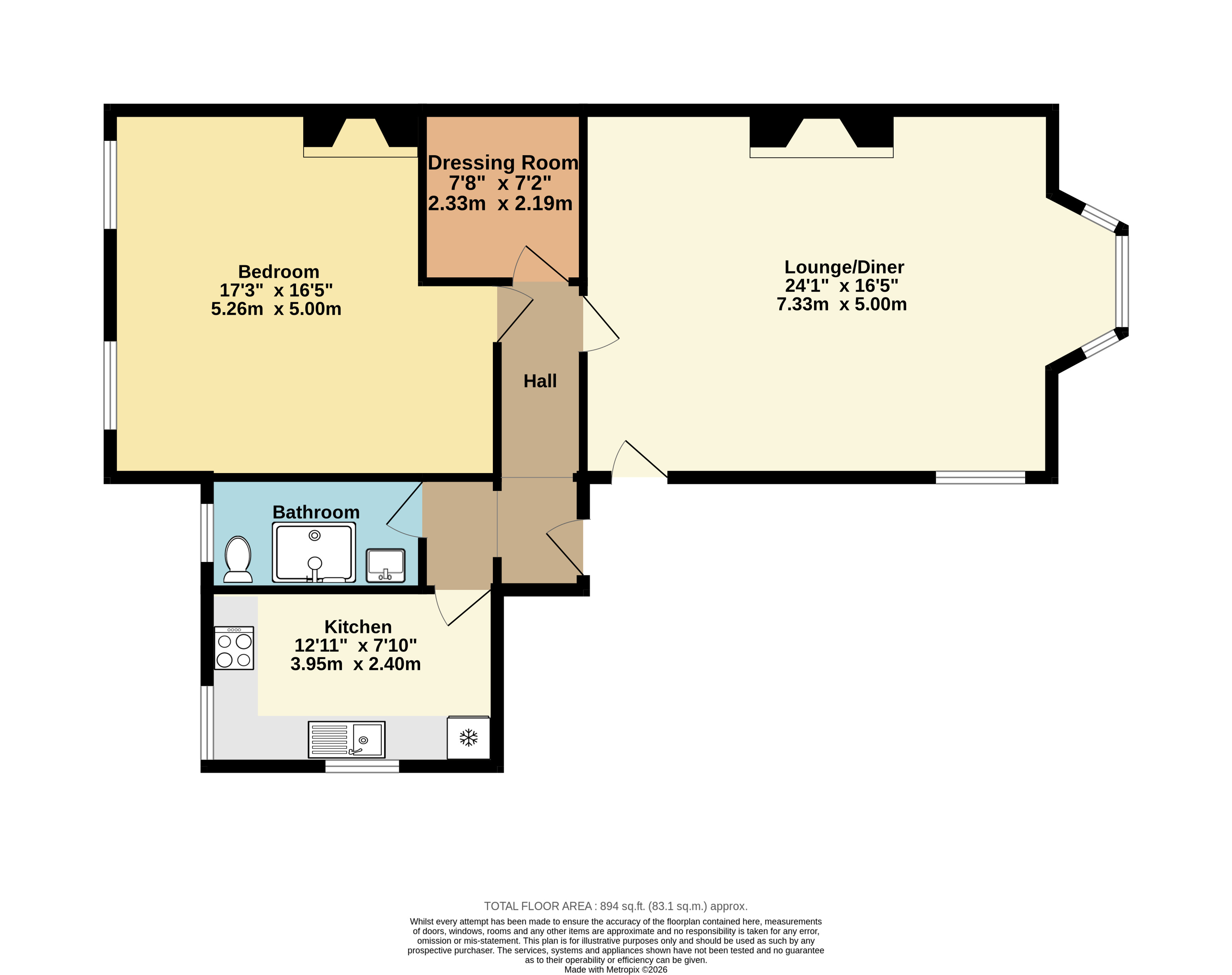 Flat 1, 50, New Dover Road, Kent floorplan