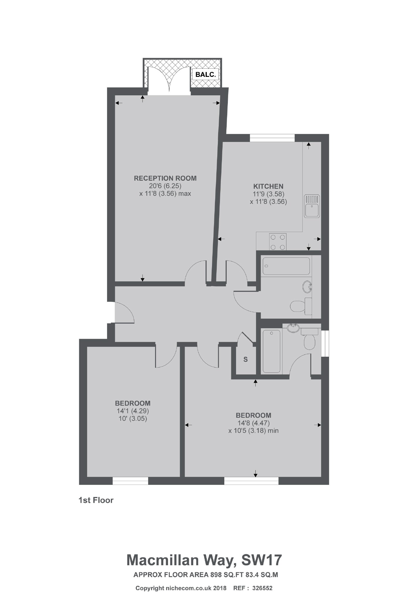 166, Macmillan Way, London floorplan