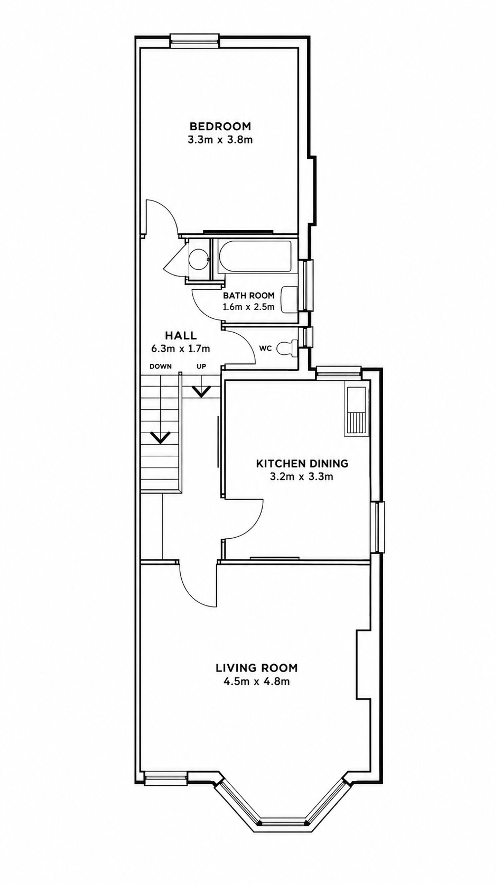 First Floor Flat, 172 Squires Lane, London floorplan