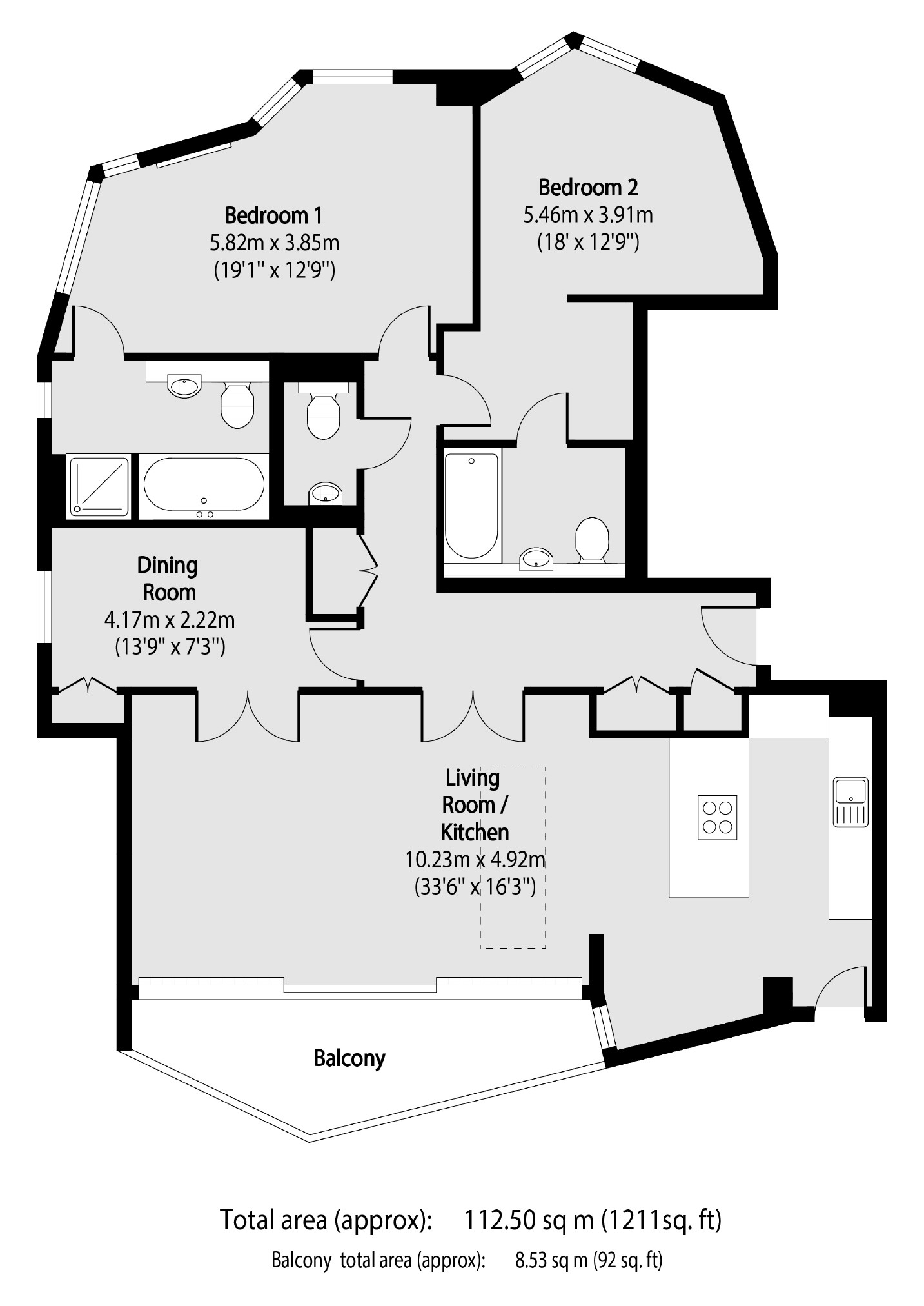 Flat 6, Bishops Wood Court, 29, Aylmer Road, London floorplan
