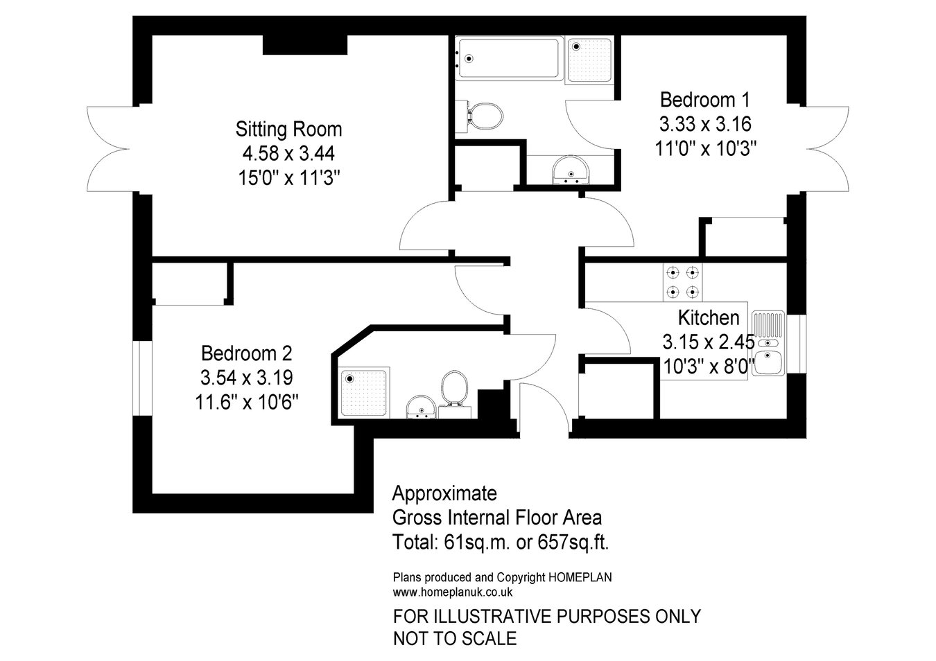 55 Exbury Court, Hillcroft Close, Lymington floorplan