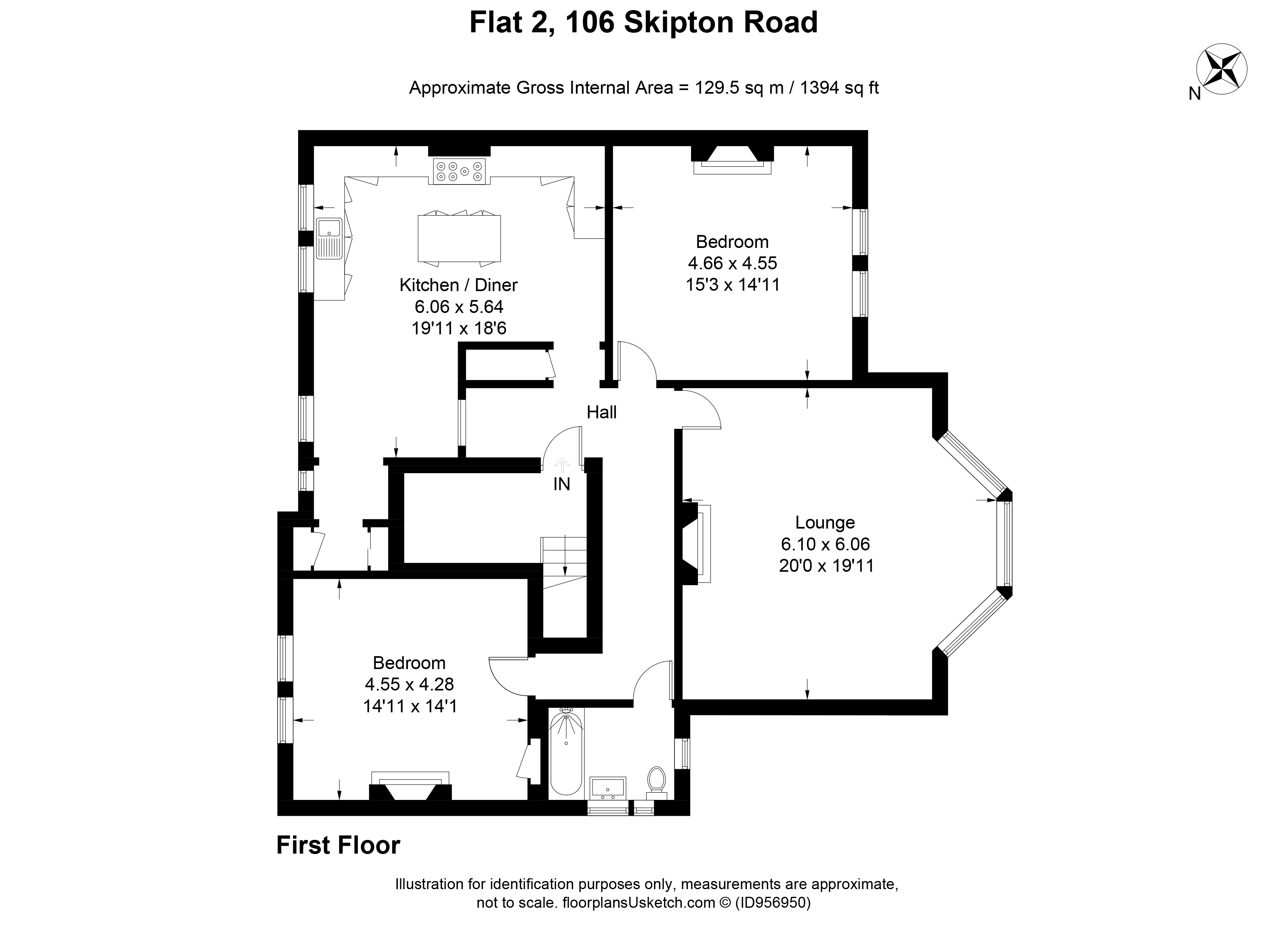Flat 2, 106 Skipton Road, Ilkley, West Yorkshire LS29, 2 bedroom flat