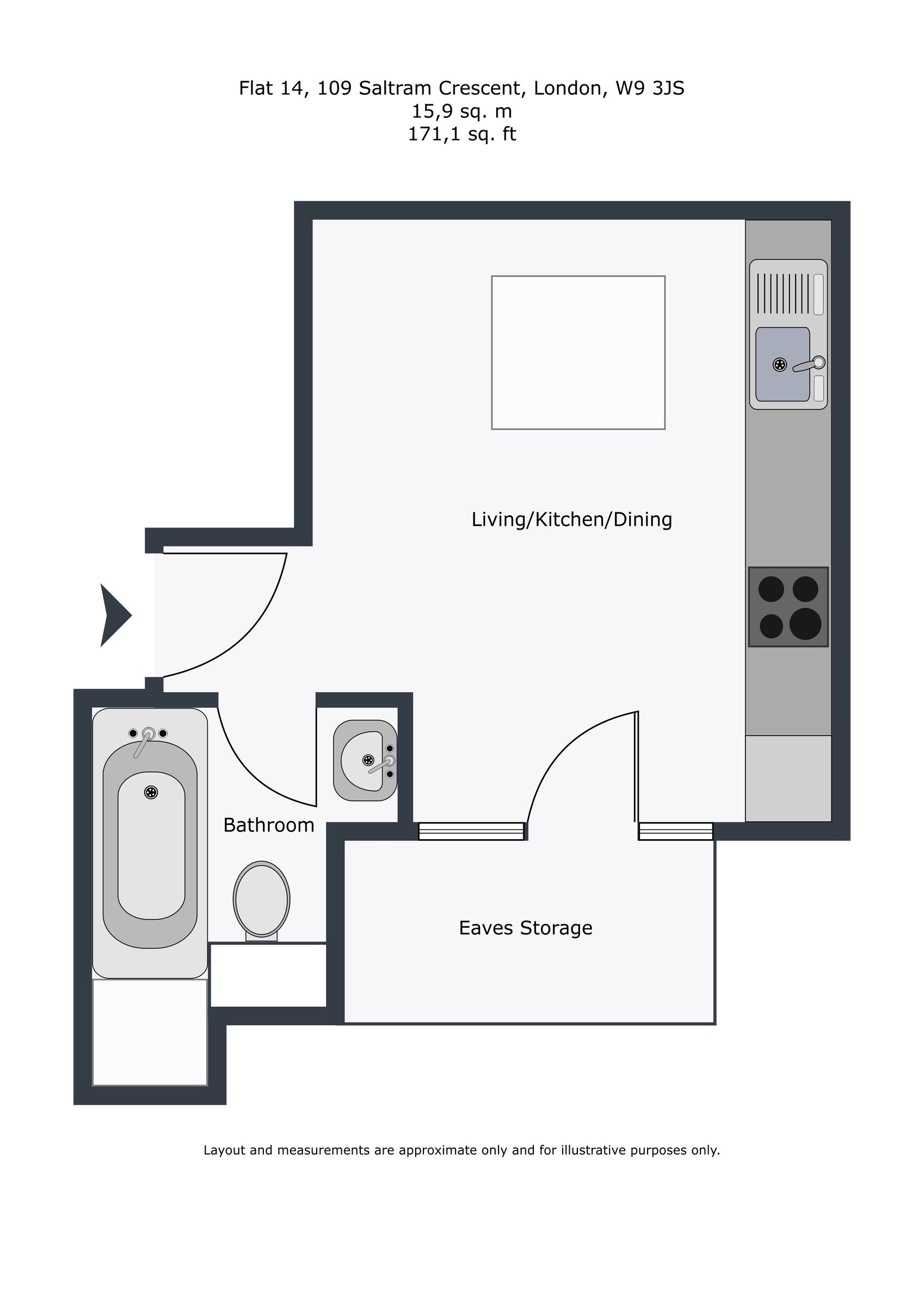 Flat 14 Saltram Crescent 109 Saltram Crescent, London floorplan