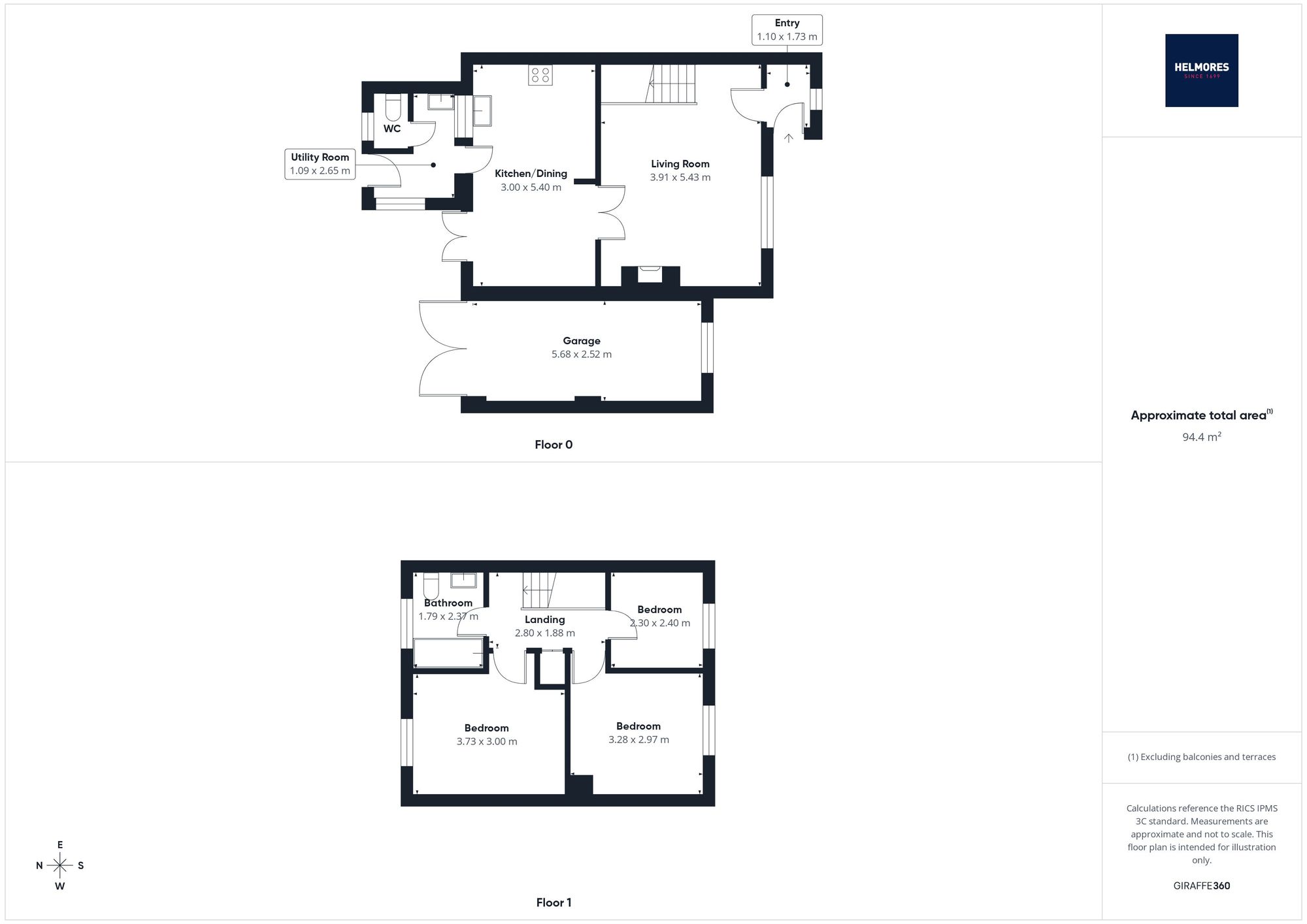 1, Taw Vale Close, North Tawton, EX20 floorplan