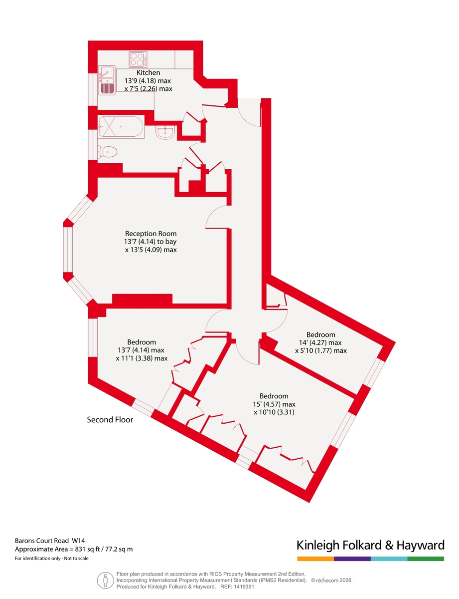 23 Barton Court,, Barons Court Road, London floorplan
