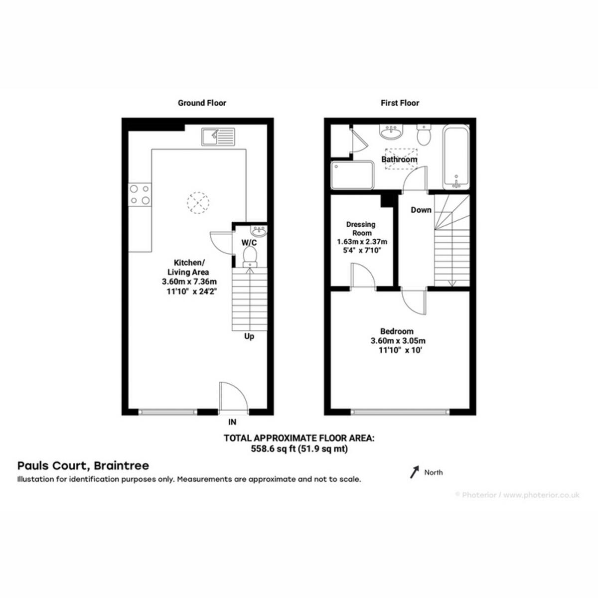 6 Pauls Court, Coggeshall Road, Braintree floorplan