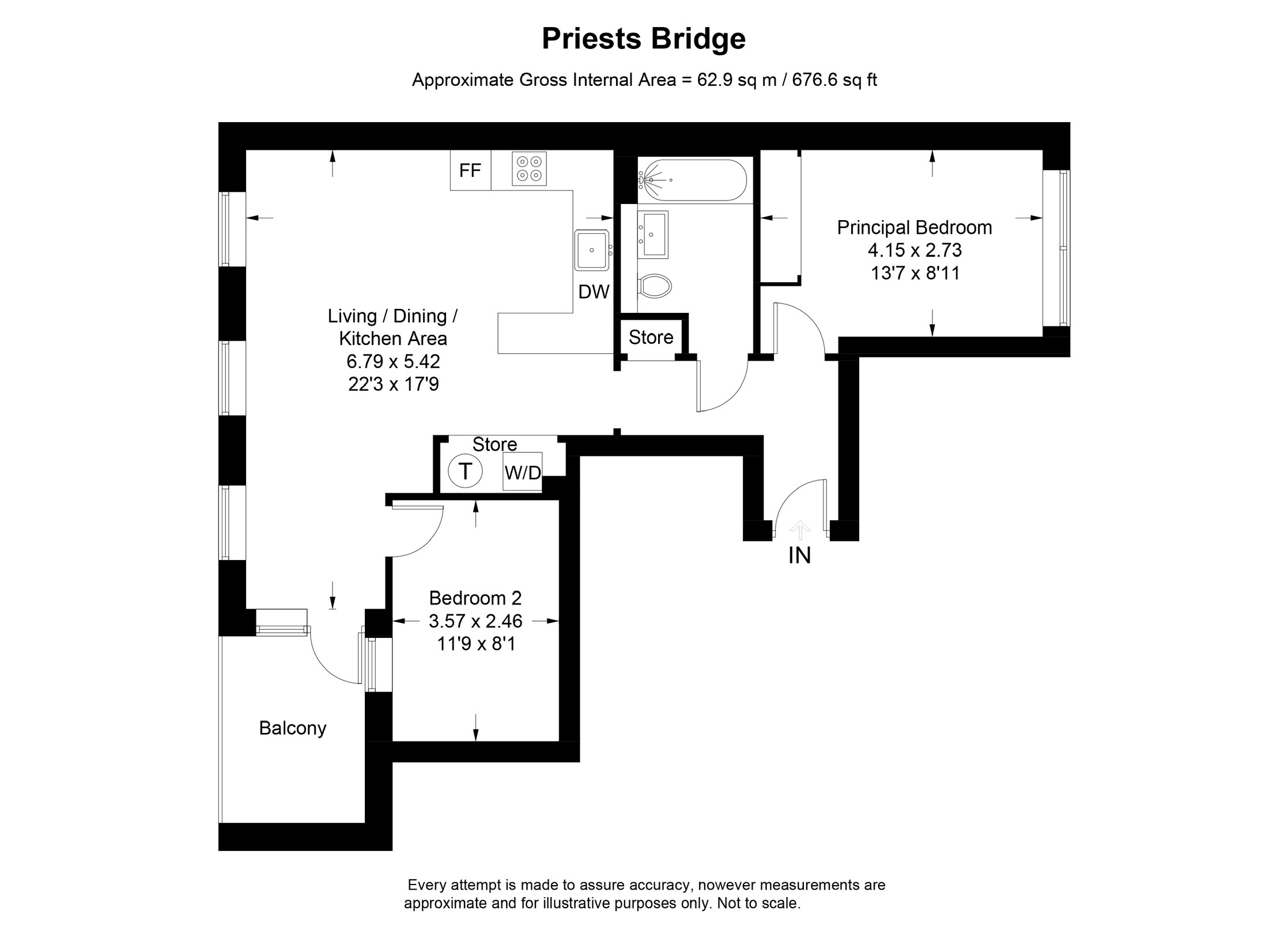 Flat 5, 26, Priests Bridge, London floorplan