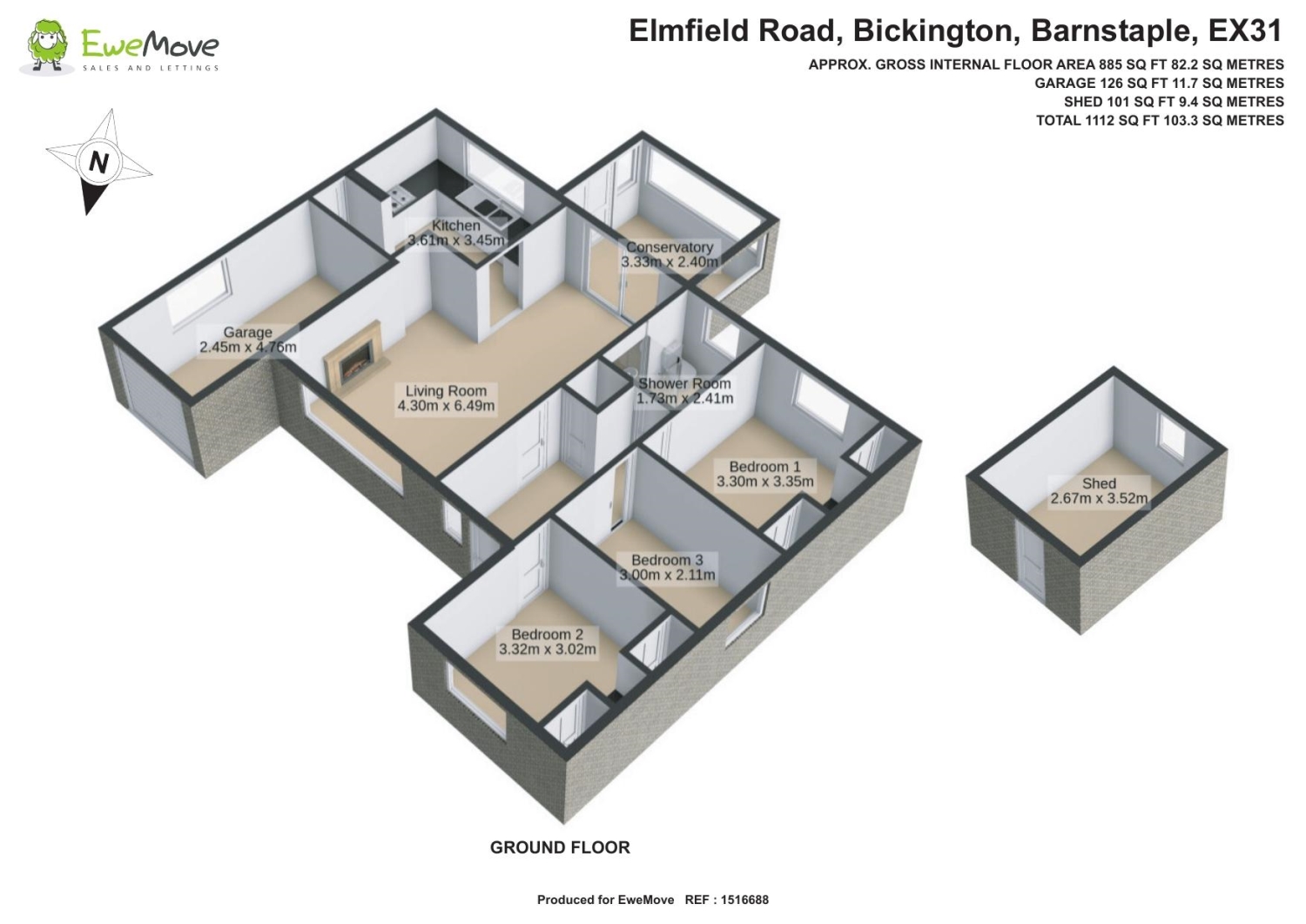 17, Elmfield Road, Barnstaple floorplan