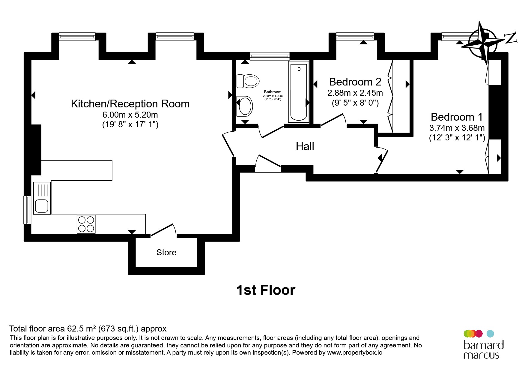 Flat 3, Ashley House, Ashley Road, Epsom floorplan