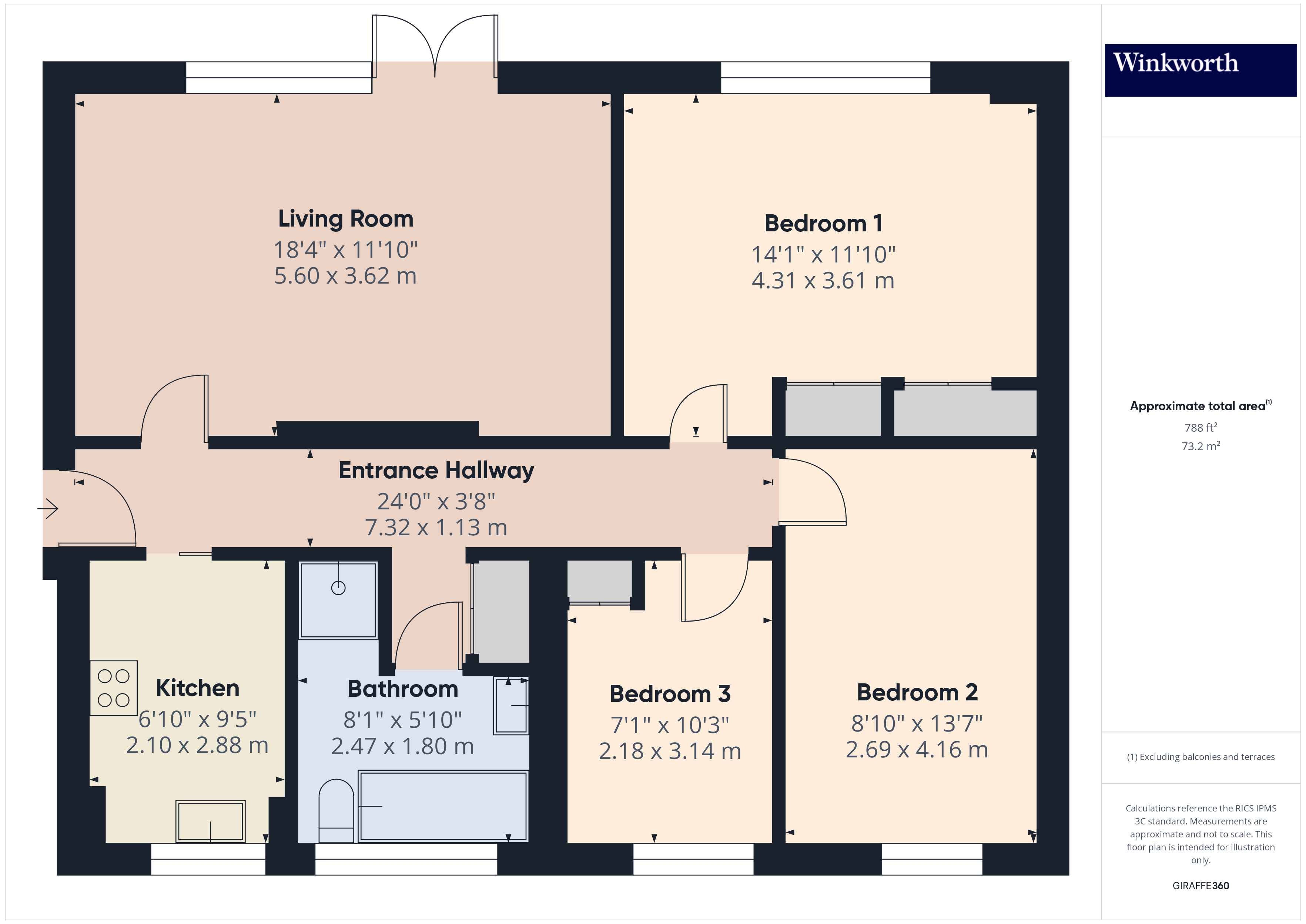 Flat 3,, Rosewood House, Hendon floorplan