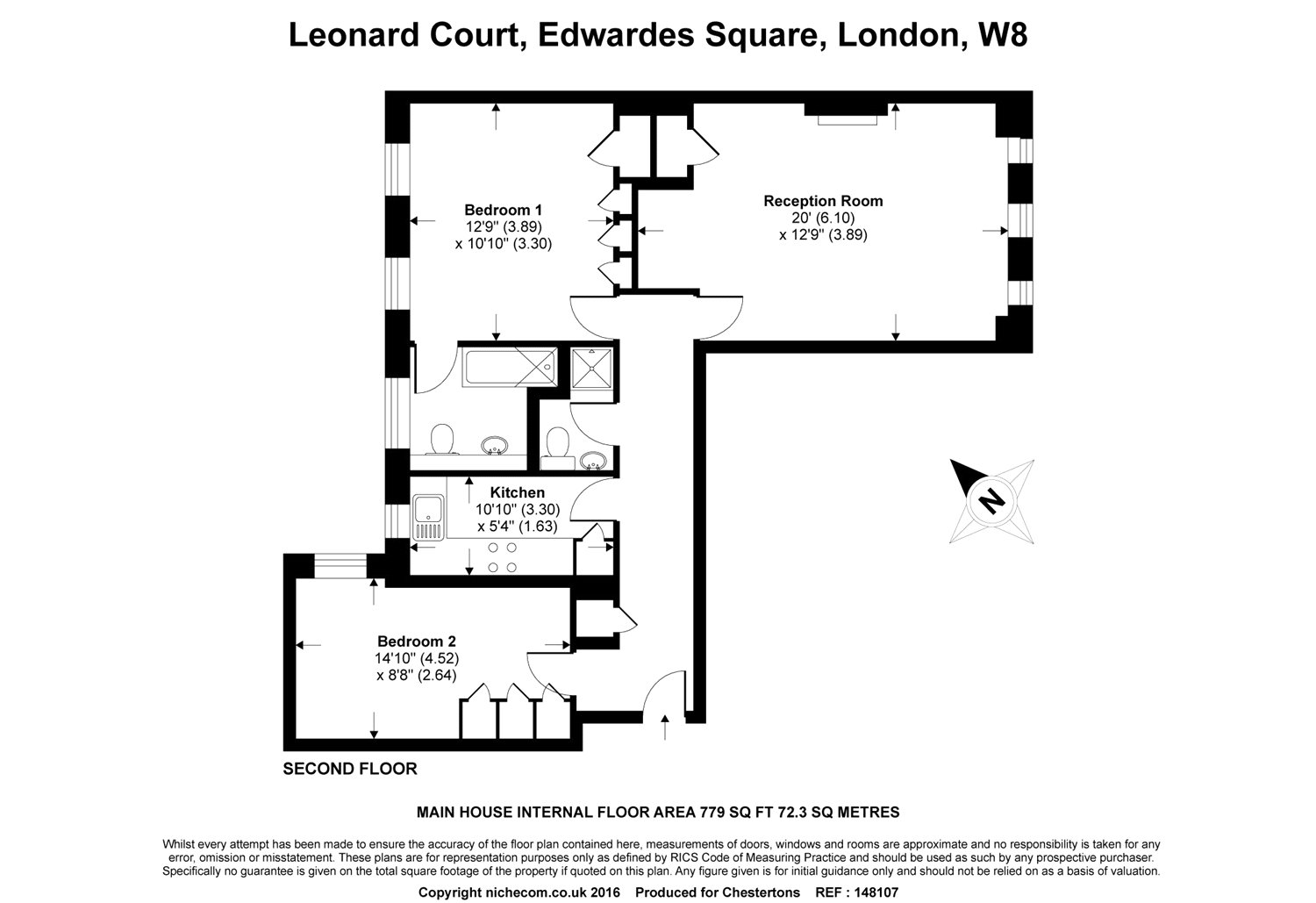 2 Bedrooms Flat to rent in Leonard Court, Edwardes Square, London W8