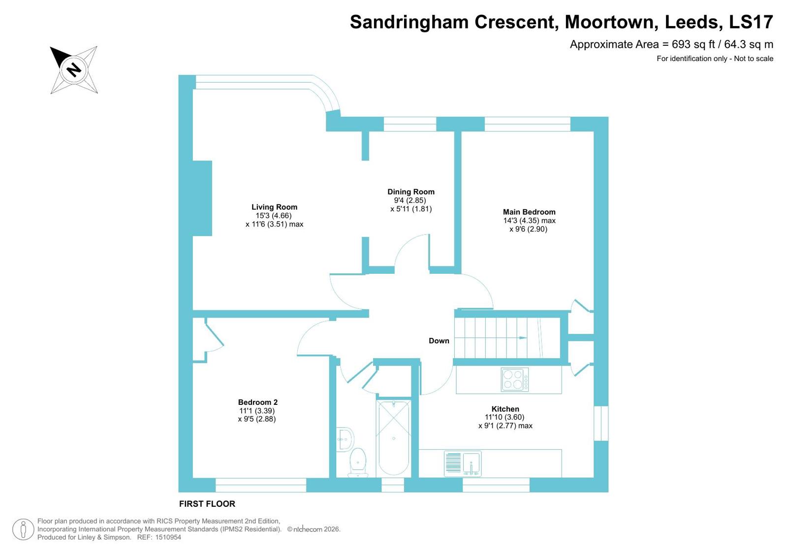 23, Sandringham Crescent, Leeds floorplan