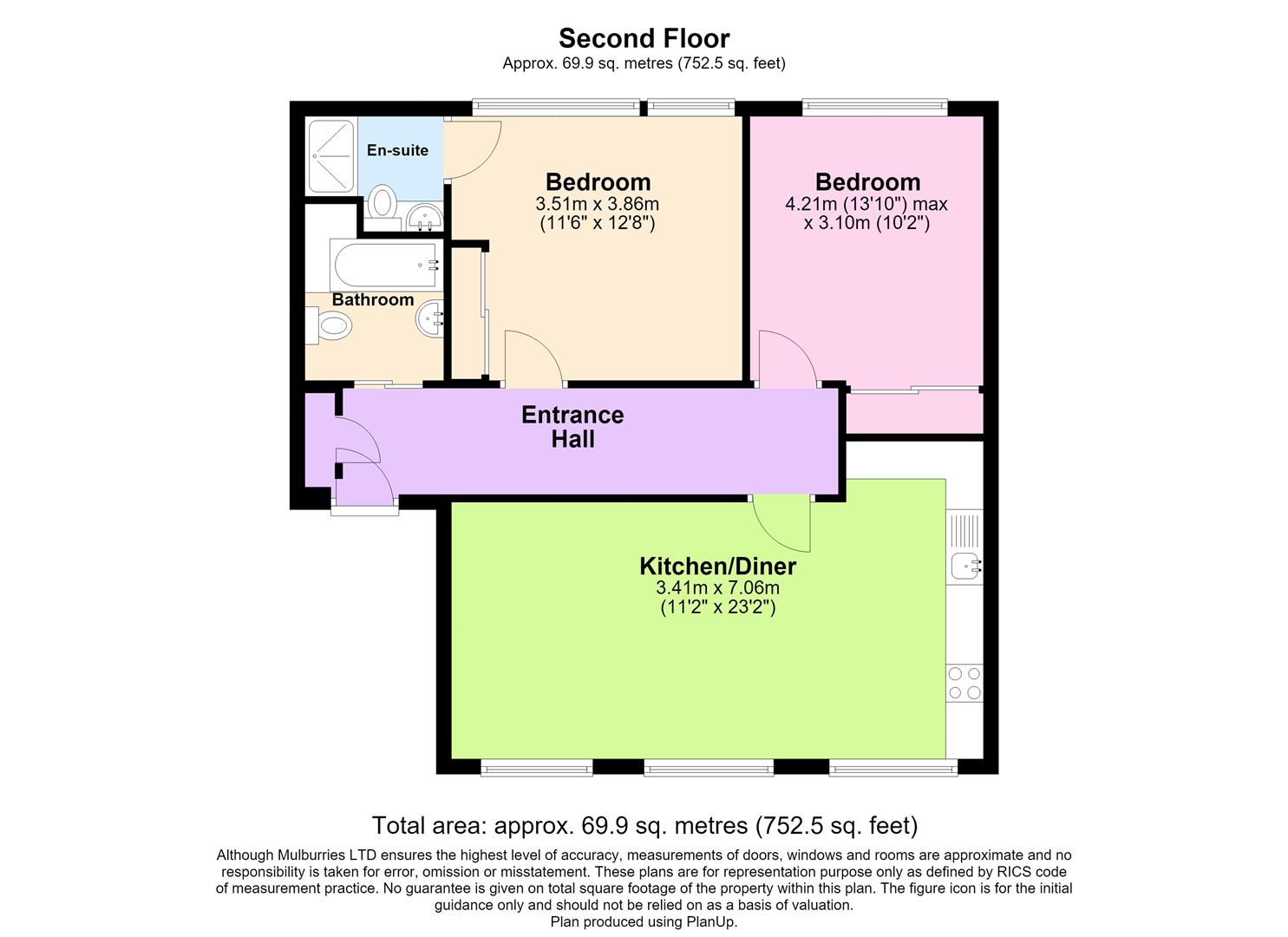 Flat 2B, 2, Clifton Court, Corner Hall, Hemel Hempstead floorplan