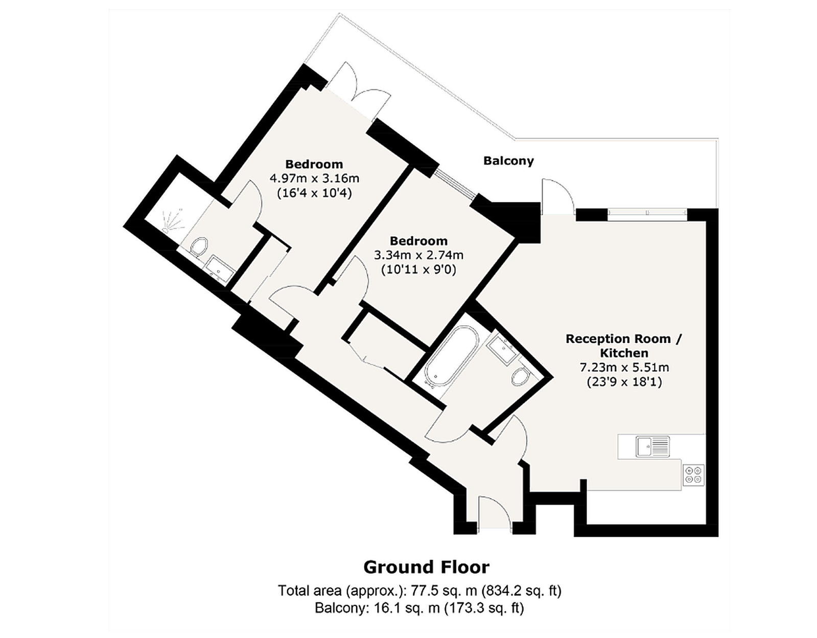 Lancaster House,Flat 1, 47 Beadon Road, London floorplan