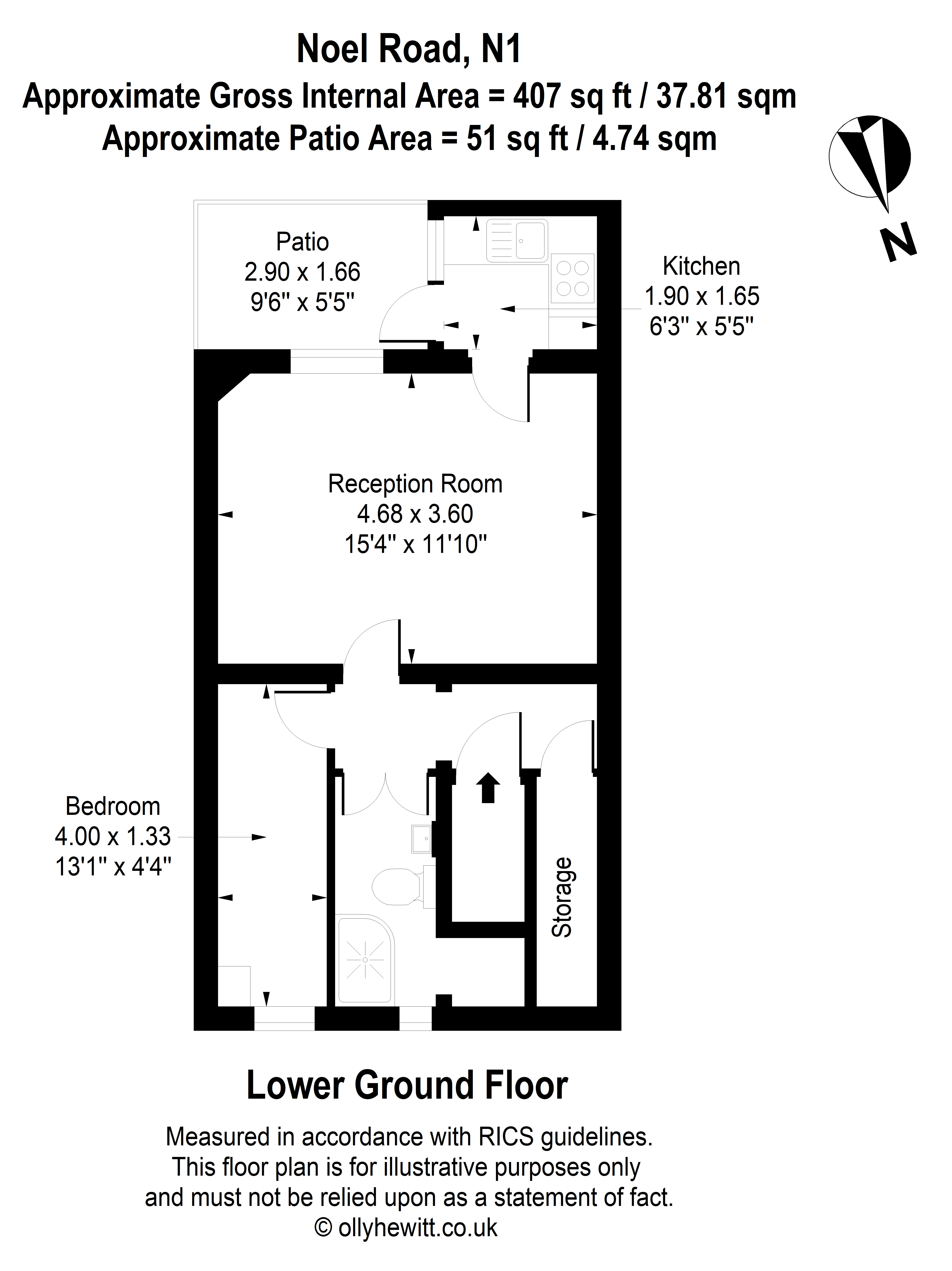 Flat 1 SHORT LET, 25, Noel Road, Islington floorplan