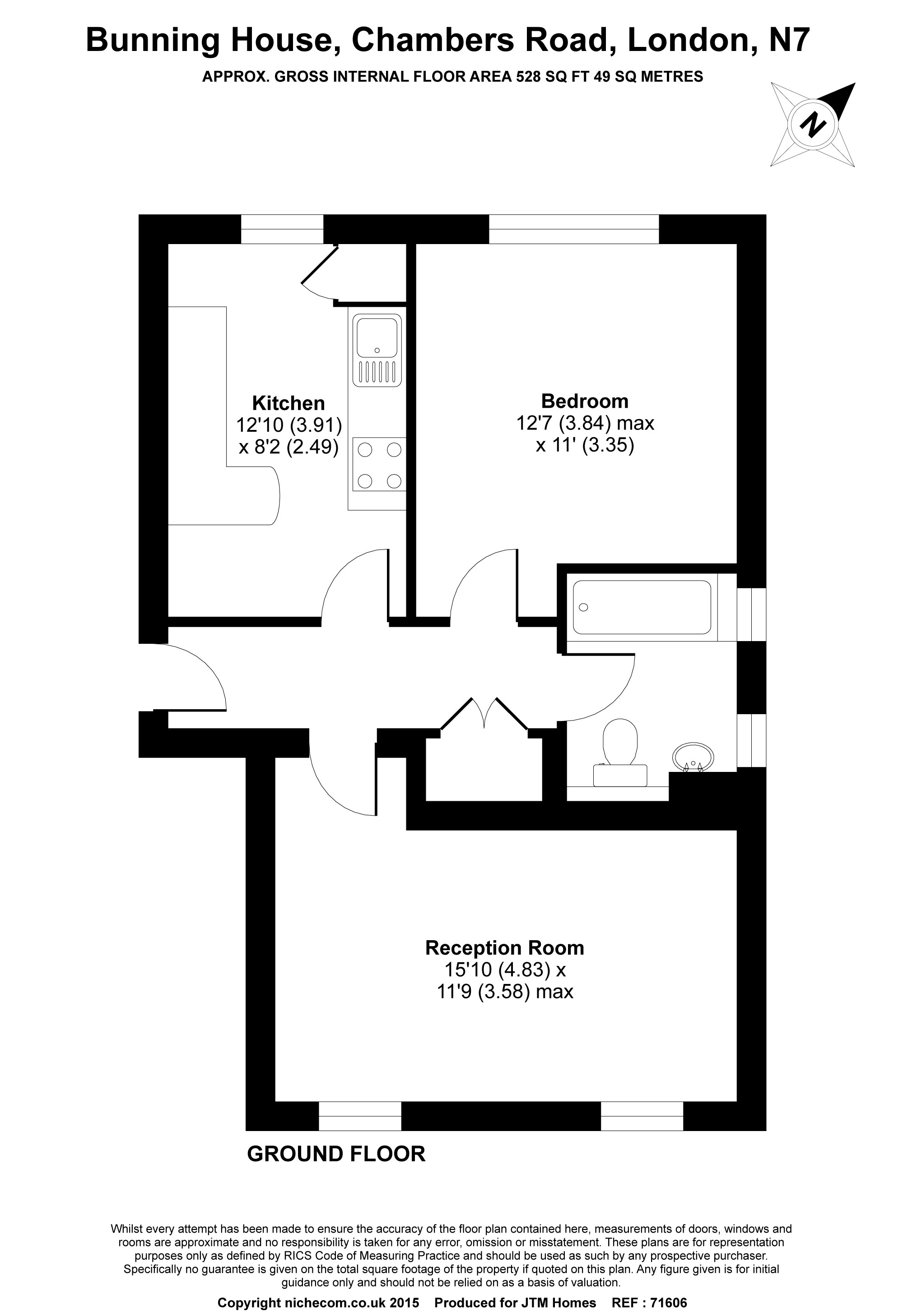 1 Bedrooms Flat to rent in Chambers Road, London N7