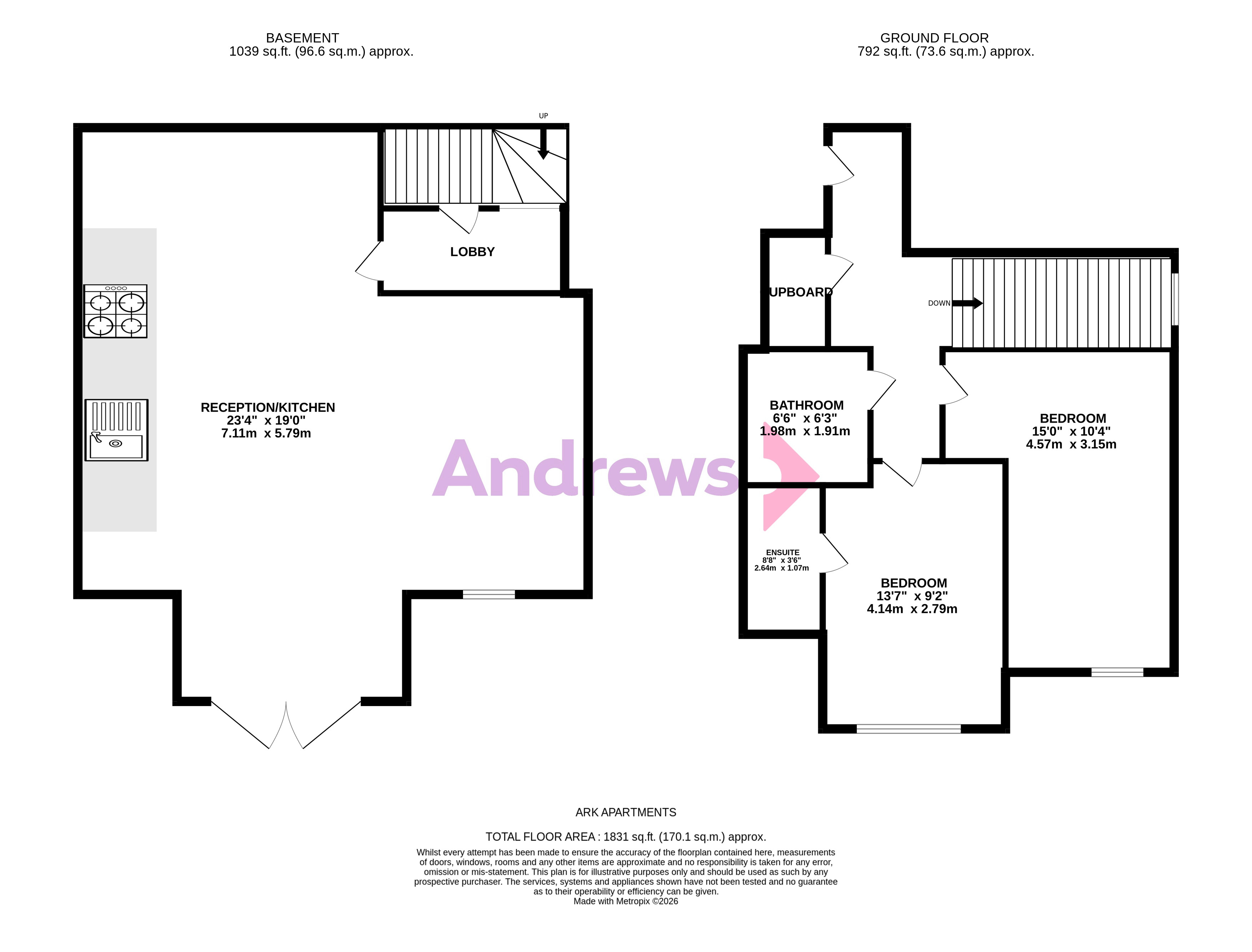 Flat 3, Ark Apartments, 54, Arkwright Road, South Croydon floorplan