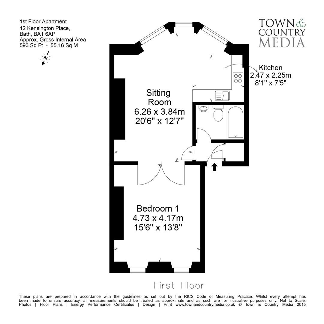 1 Bedrooms Flat to rent in Kensington Place, Bath BA1