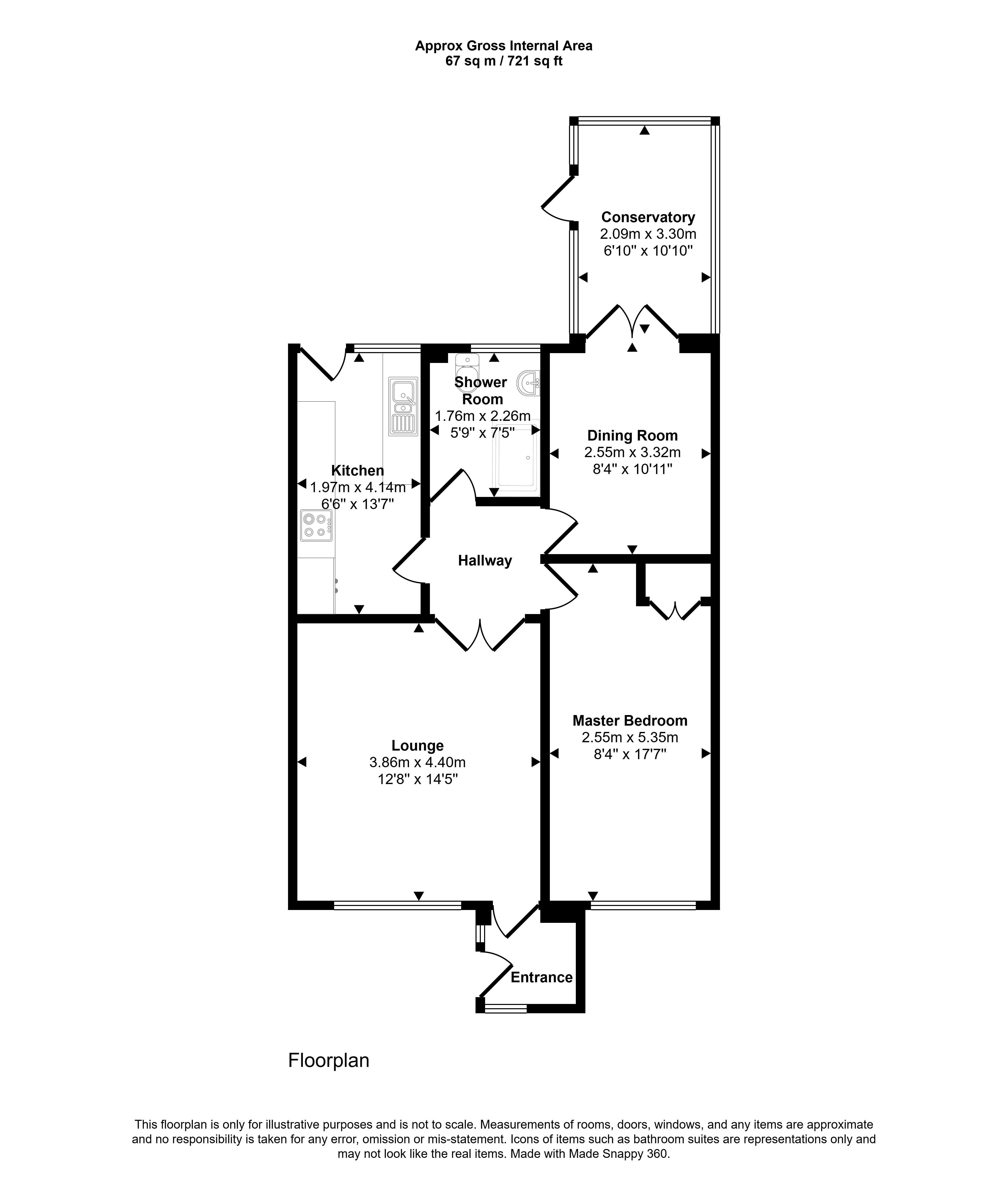 16, Pentridge Close, Cramlington floorplan