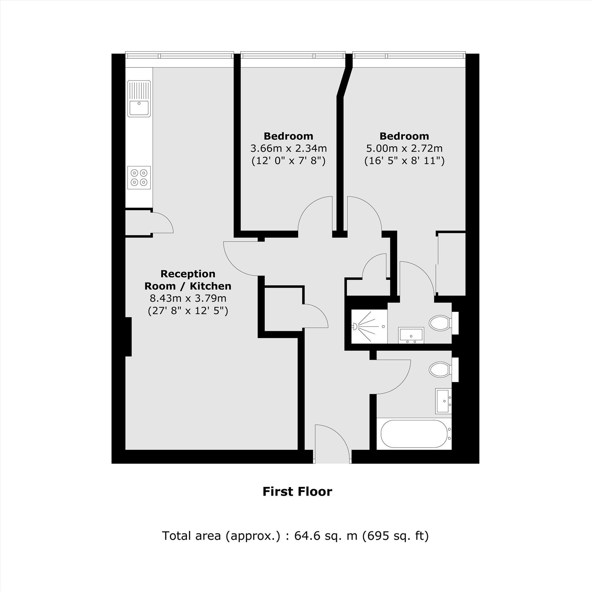 Flat 2, 583, Fulham Road, London floorplan