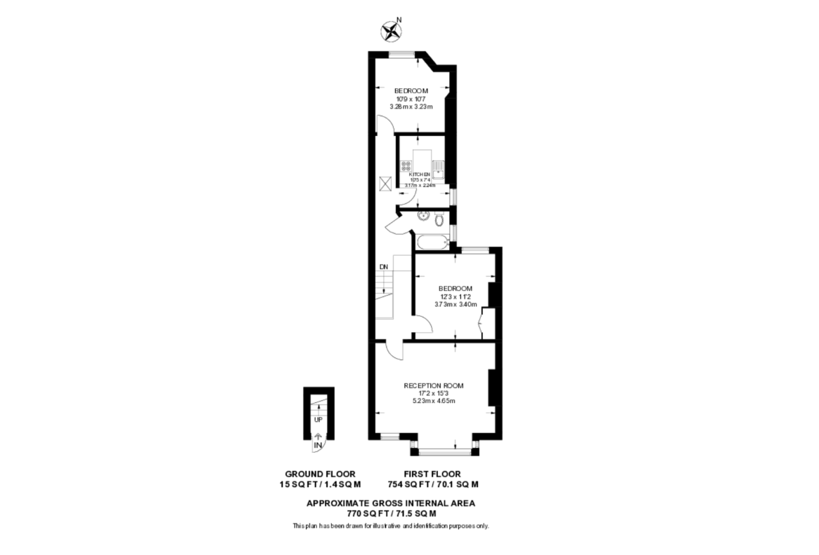 First Floor Flat, 128 Kempe Road, London floorplan