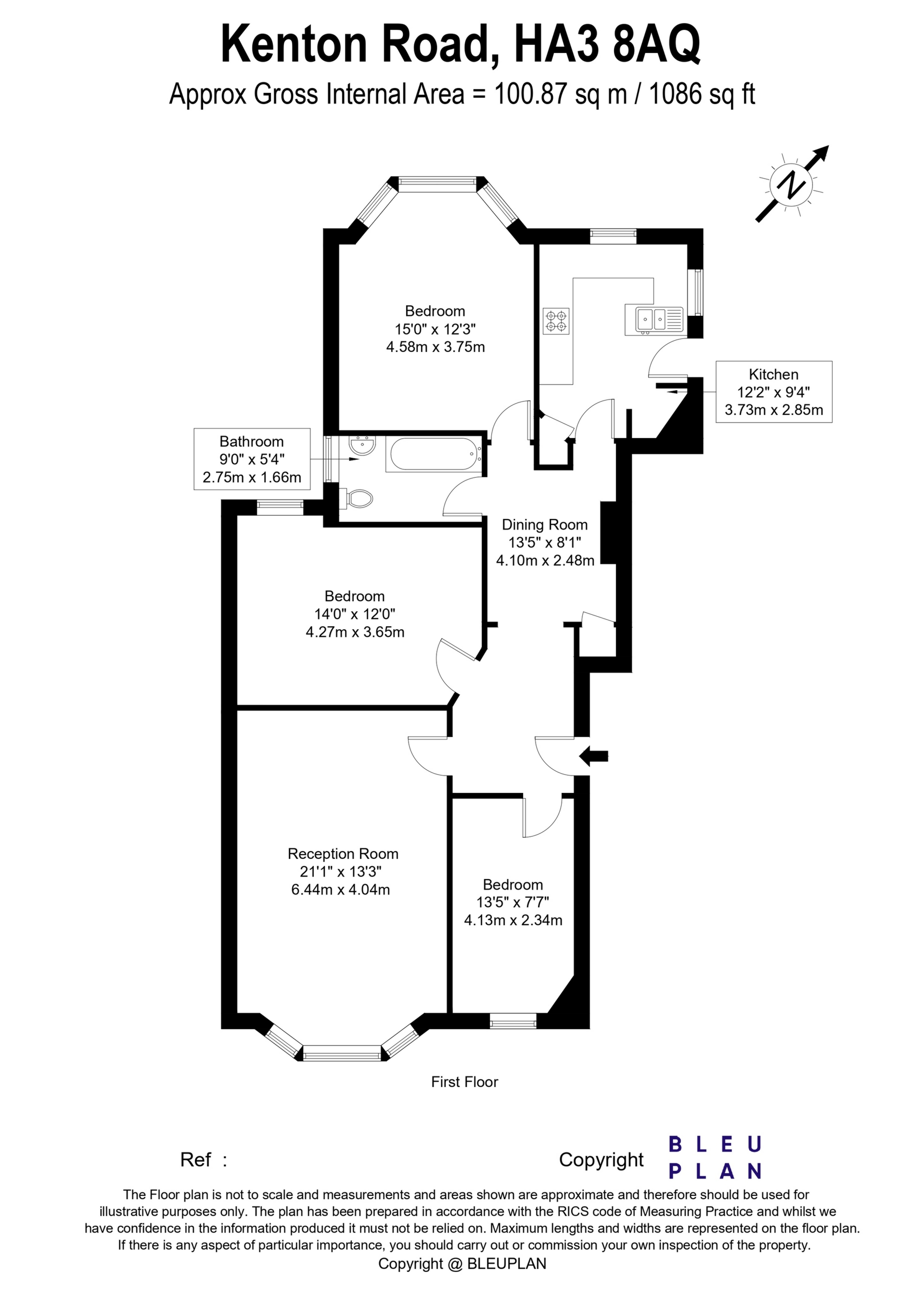 3 Kenton Court, Kenton Road, Middlesex floorplan
