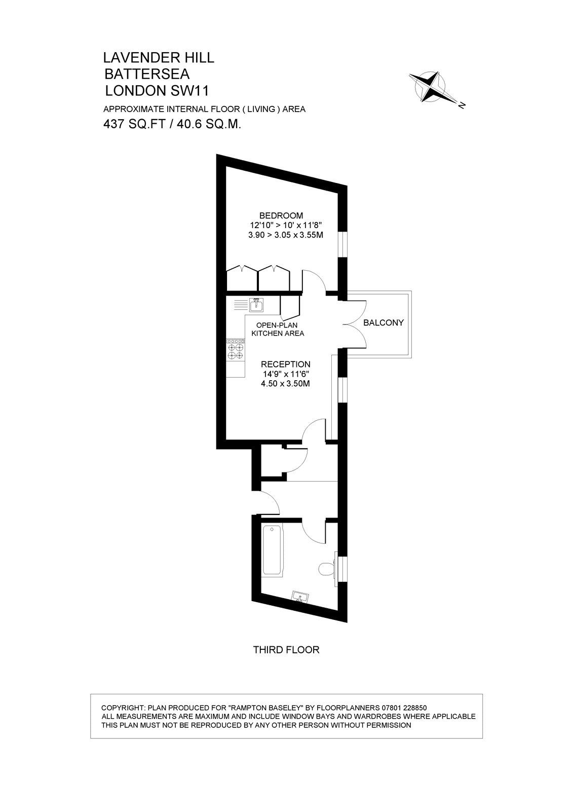 Flat 6, 44, Lavender Hill, London floorplan