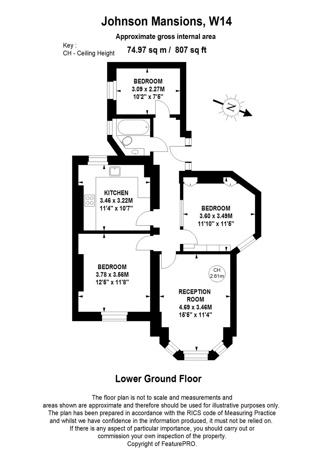 3 Bedrooms Flat for sale in Flat 12, Johnson Mansions, Queen's Club Gardens, London W14