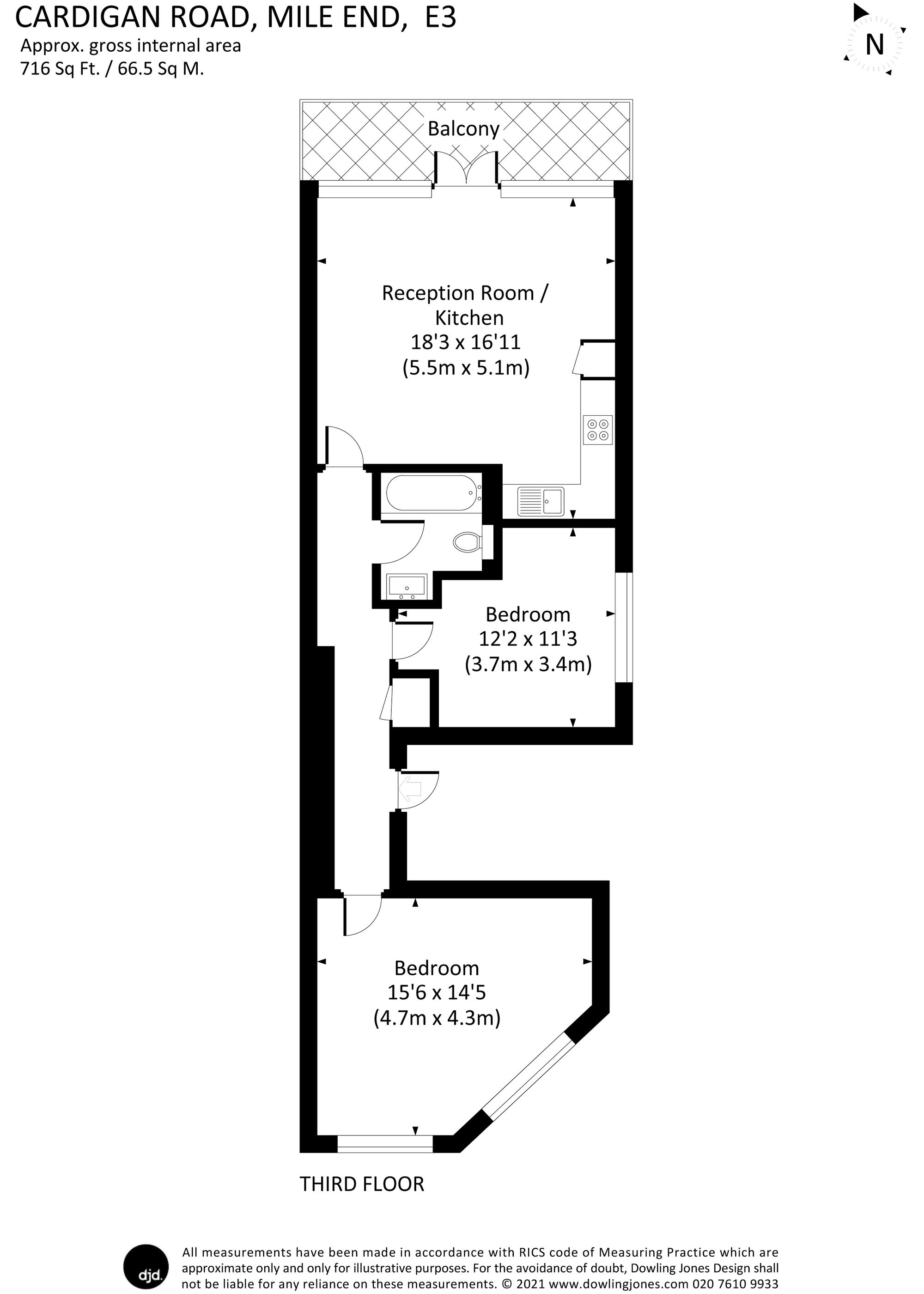 Flat 4, 63 Cardigan Road, London floorplan