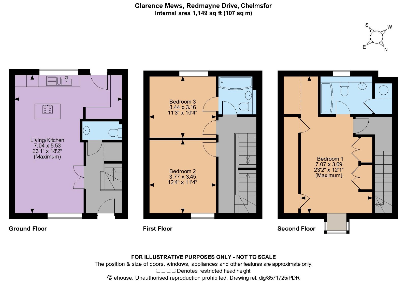 Clarence Mews, Redmayne Drive, Chelmsford, Essex CM2, 3 bedroom semi