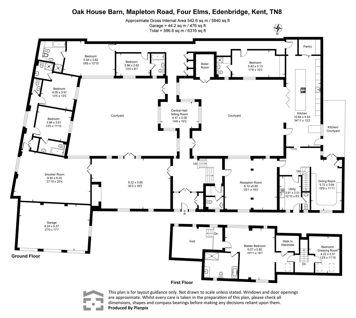 Oak House Barn, Mapleton Road, Four Elms floorplan