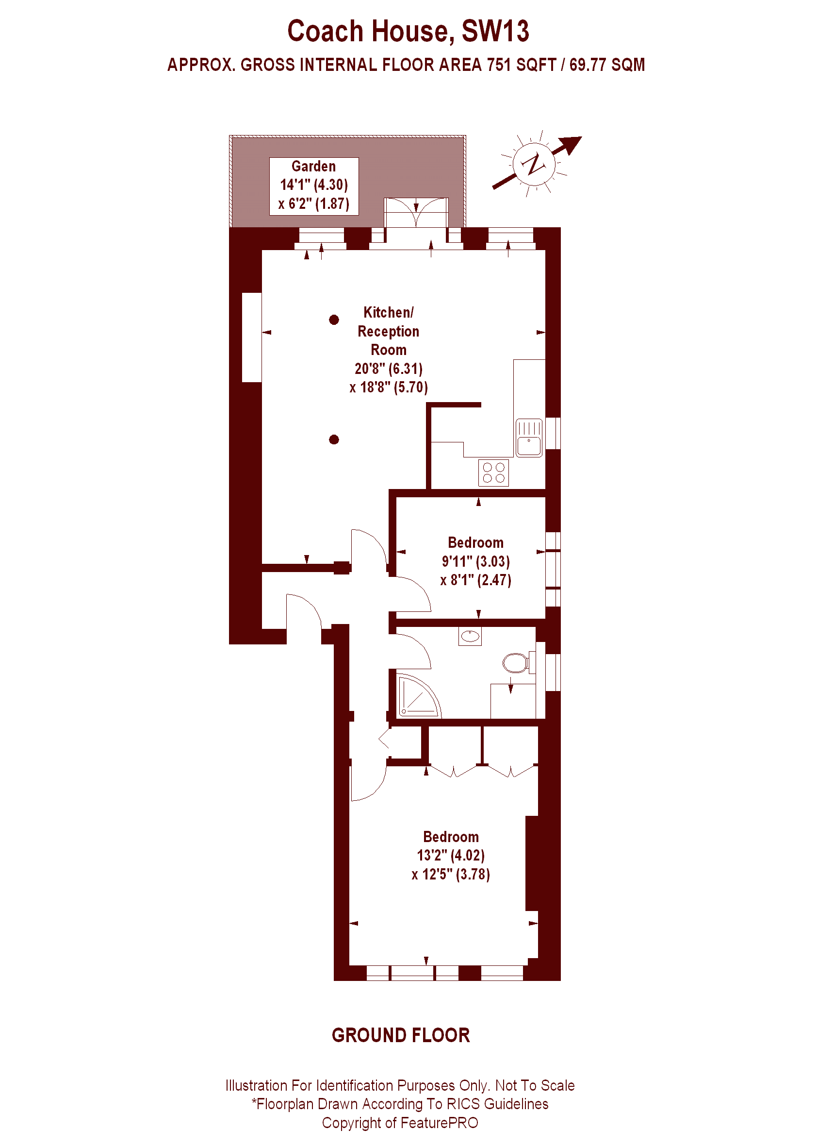 Flat 2, The Coach House, 125, Castelnau, London floorplan