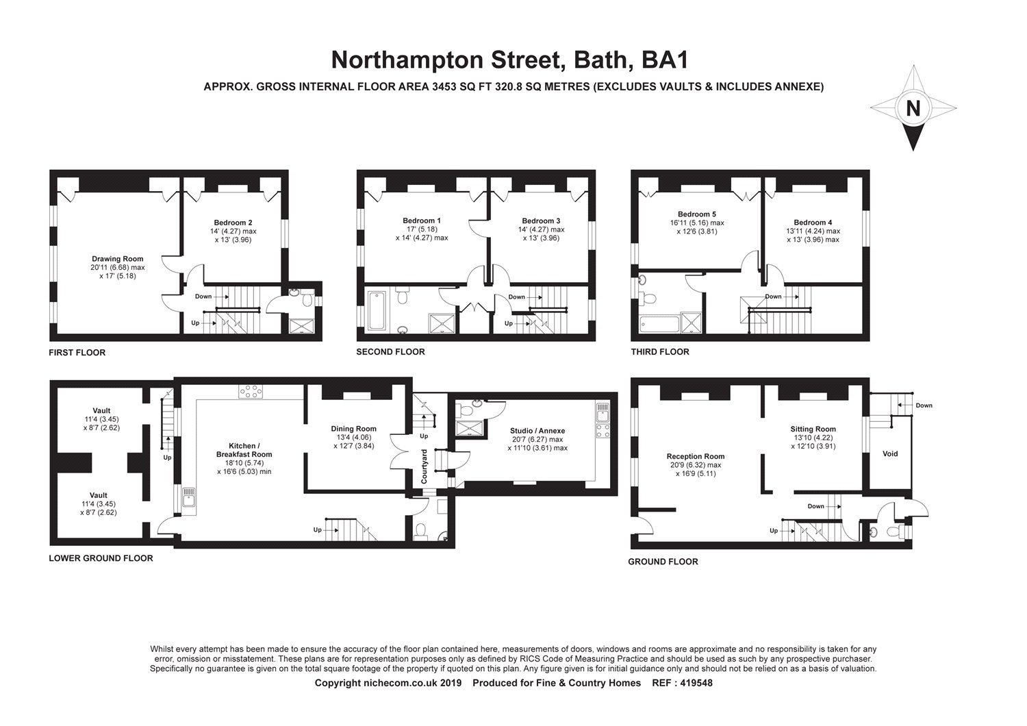 5 Bedrooms Terraced house for sale in Northampton Street, Bath, Somerset BA1