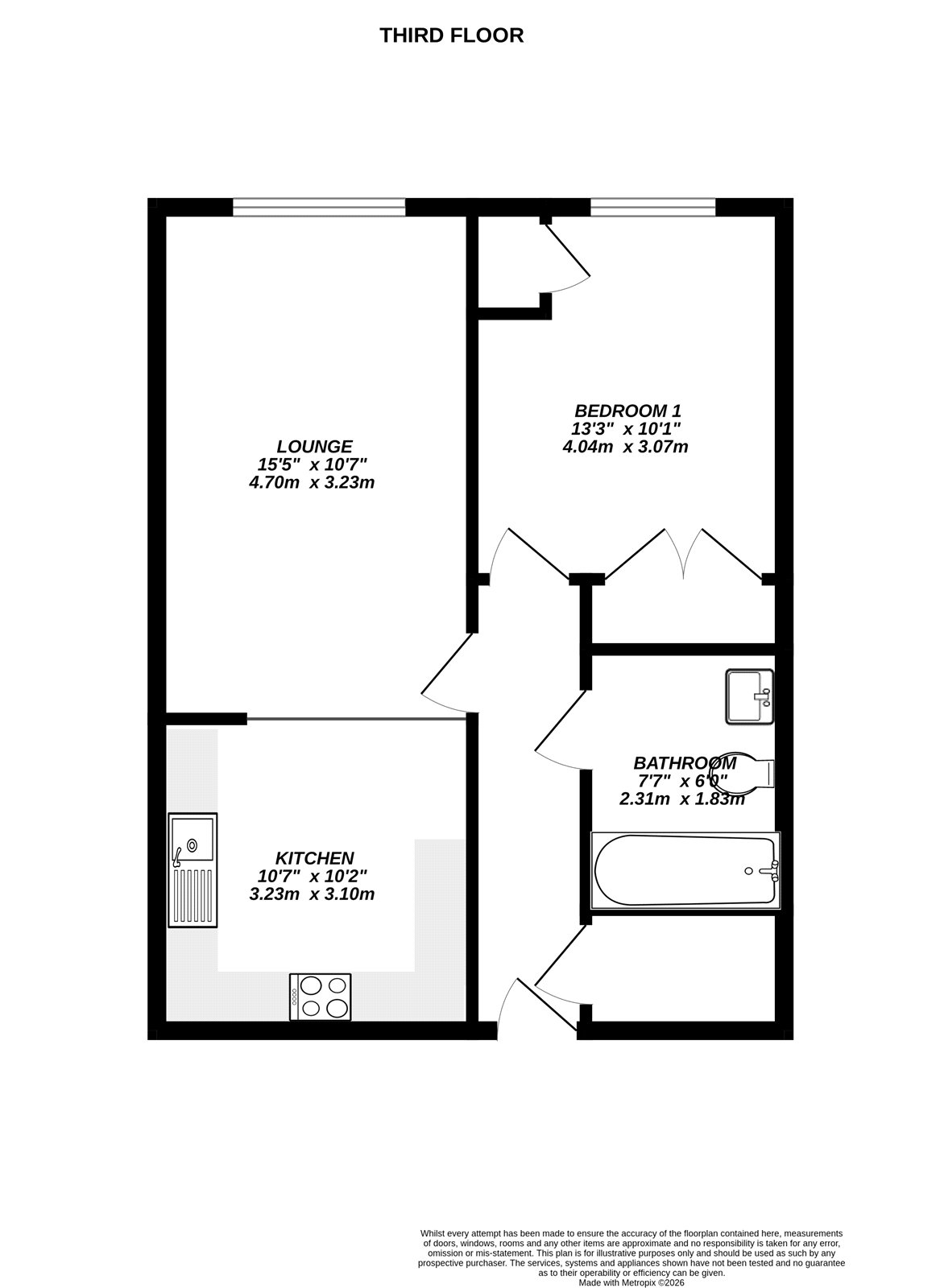 Flat 22, Dukes Court,, Queensmead, Hampshire floorplan