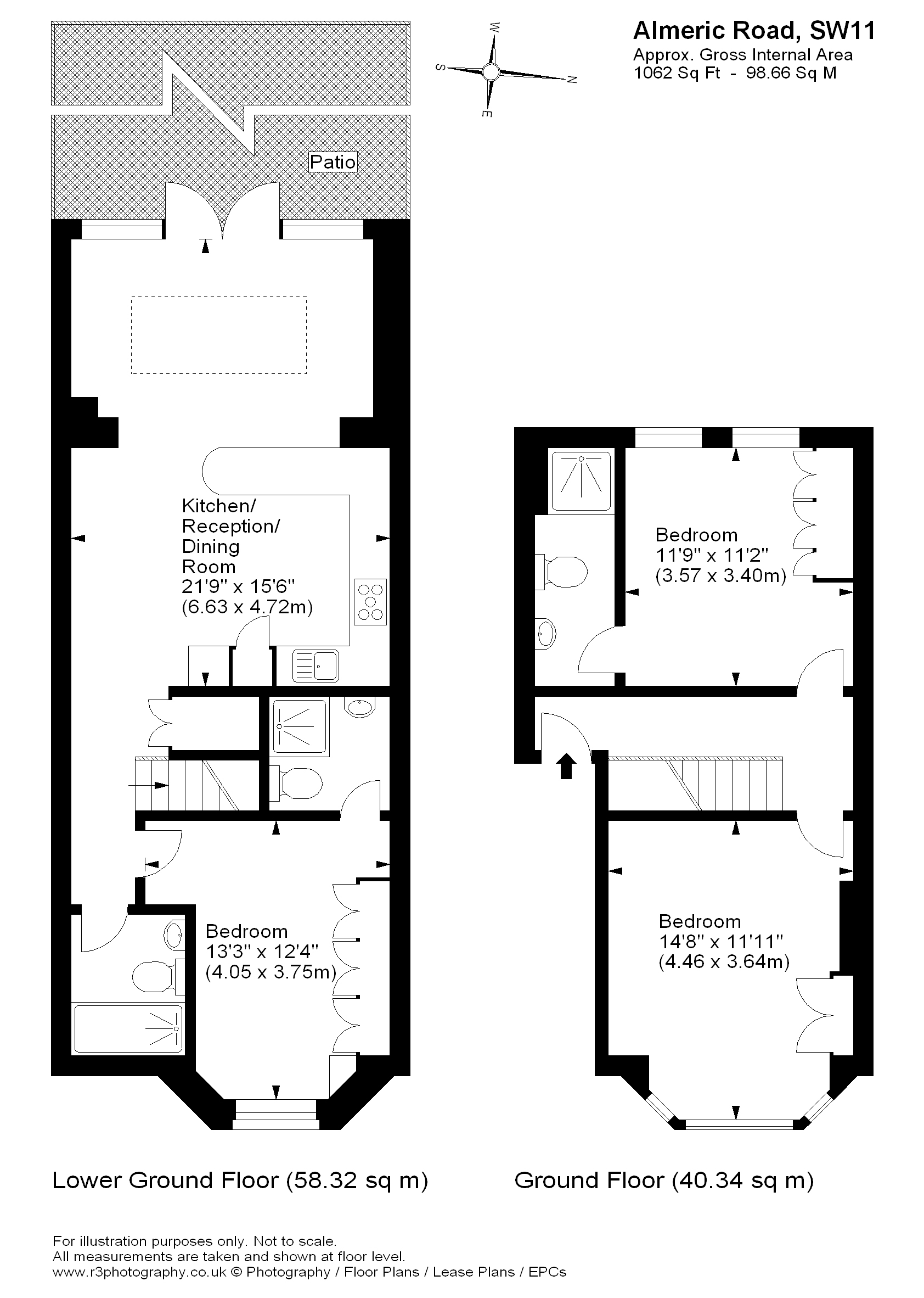 3 Bedrooms Flat to rent in Almeric Road, Battersea, London SW11