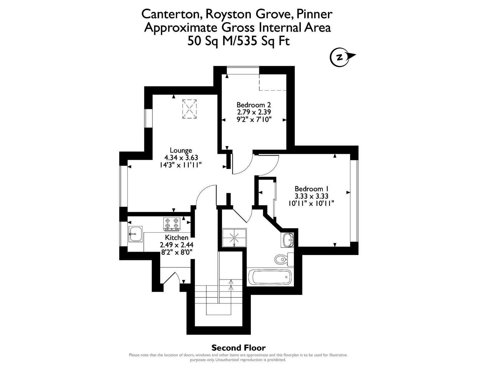 3, Flat  Canterton, Pinner floorplan