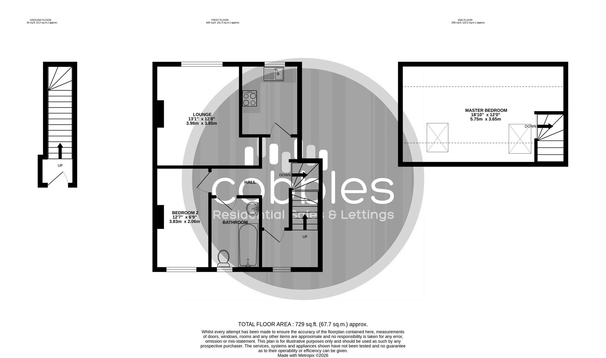 Flat 3, 4 Grange Road, Guildford floorplan