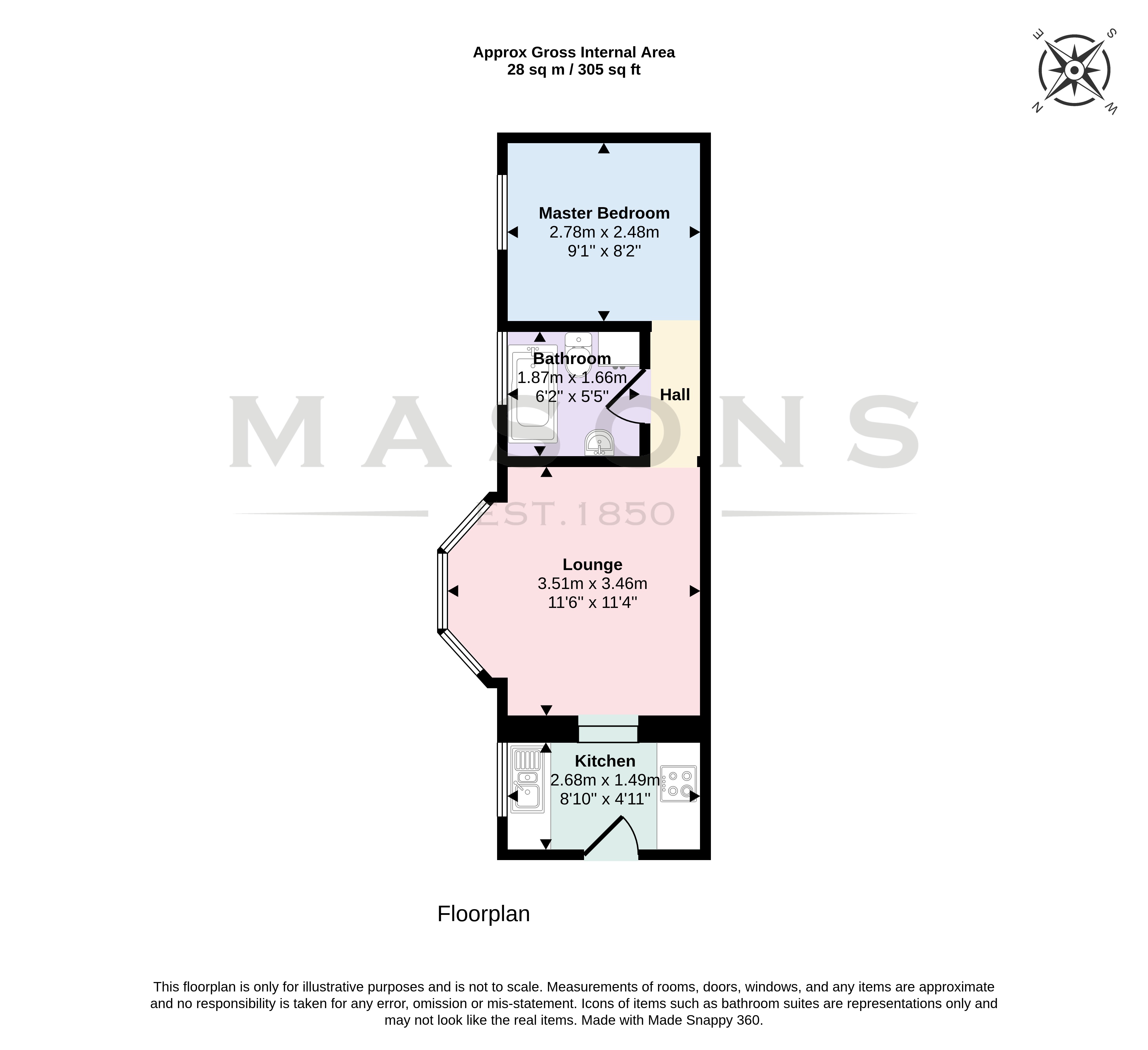 Flat D, 37, Westgate, Louth floorplan