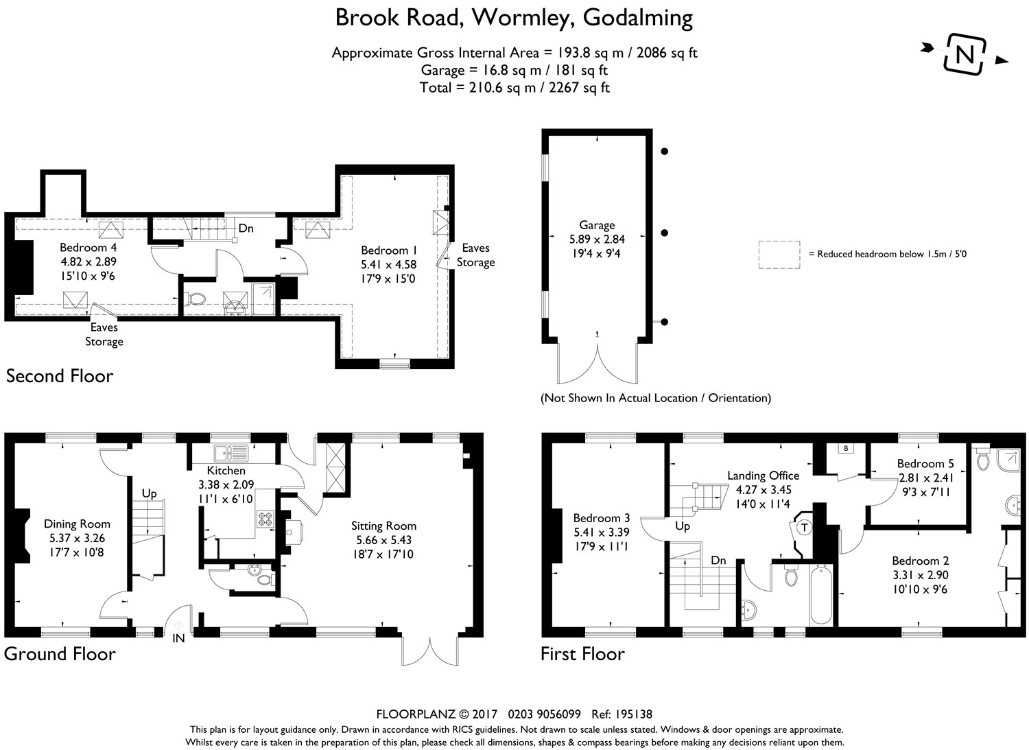 5 Bedrooms Semi-detached house for sale in Brook Road, Wormley, Godalming, Surrey GU8