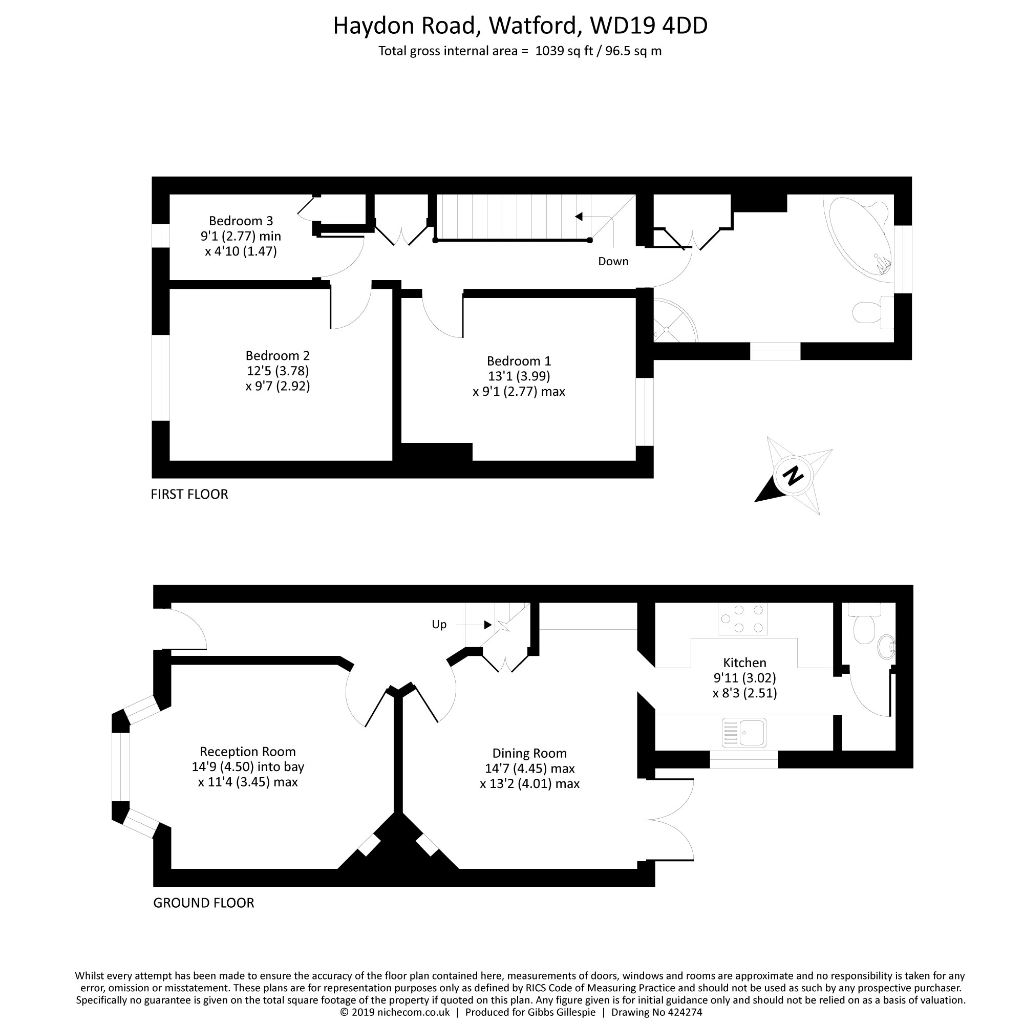 3 Bedrooms Terraced house for sale in Haydon Road, Bushey WD19