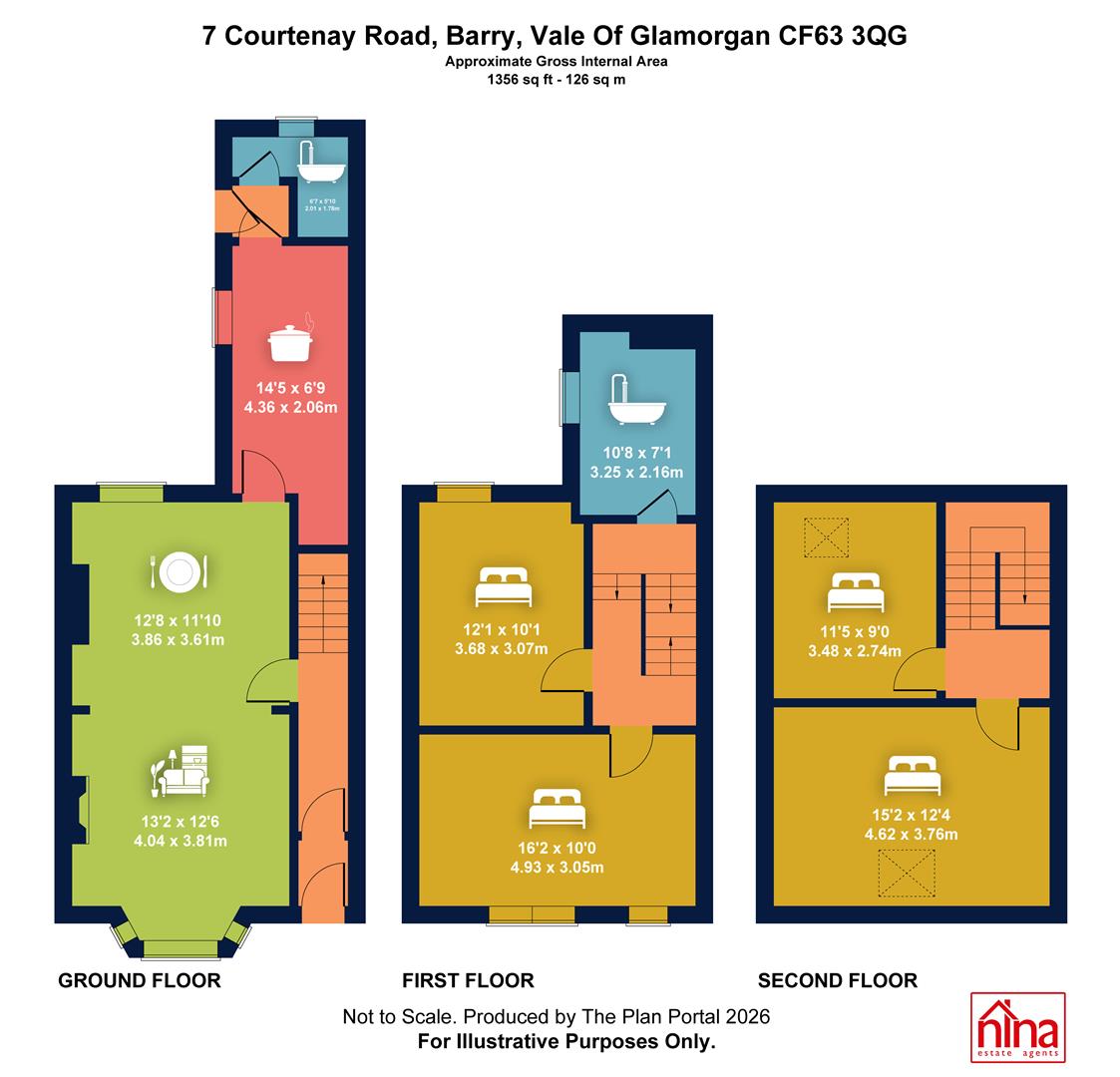 7, Courtenay Road, Barry floorplan
