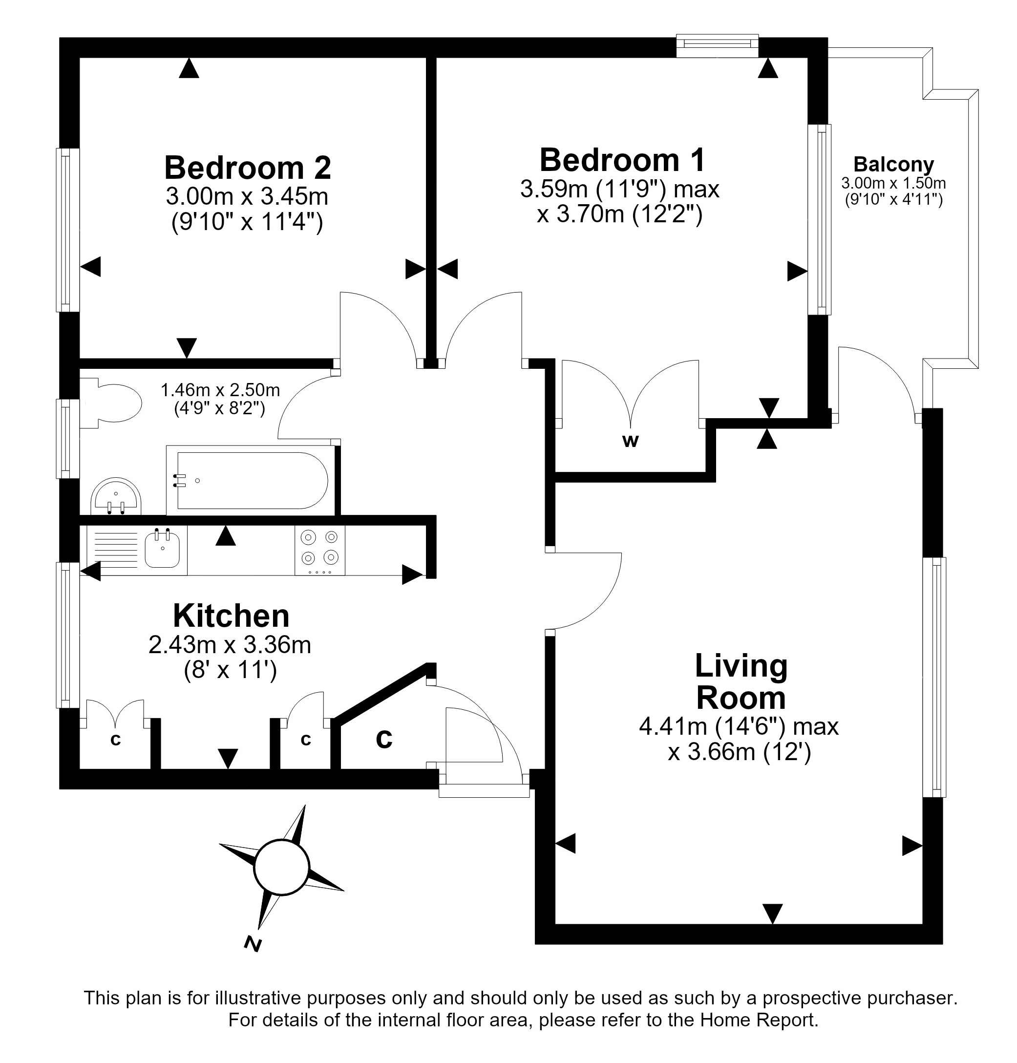 7/4, Lady Nairne Crescent, Willowbrae, Edinburgh floorplan