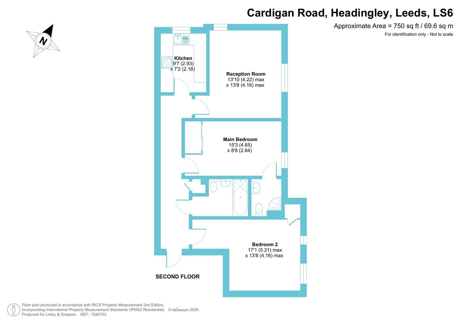 Flat 12, Gardenhurst, 45, Cardigan Road, Leeds floorplan
