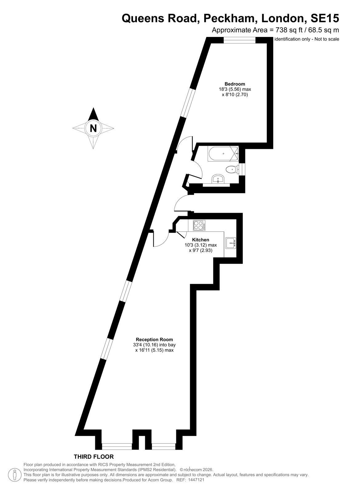 Flat 16, 155, Queens Road, London floorplan