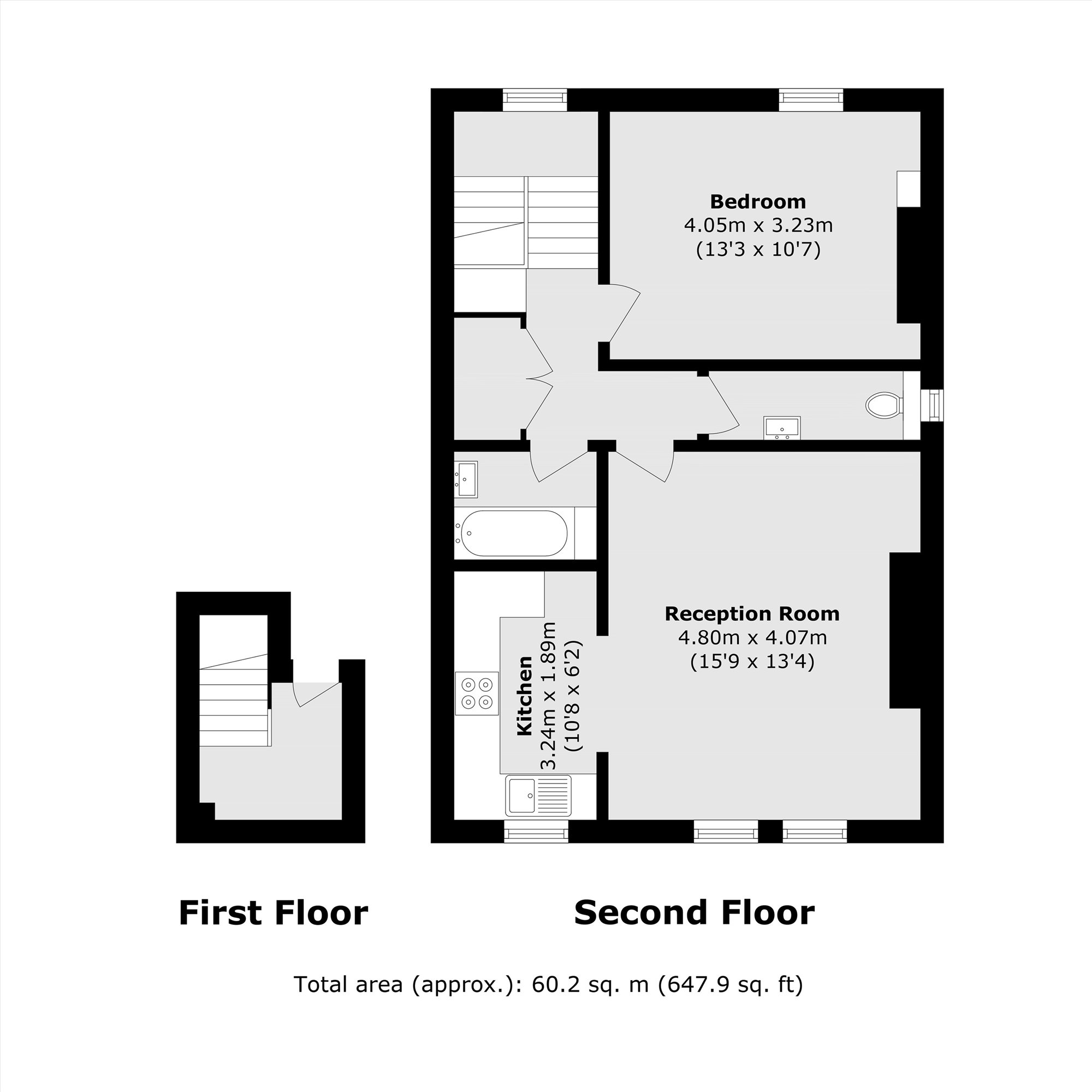 Flat C, 5, Fordwych Road, London floorplan