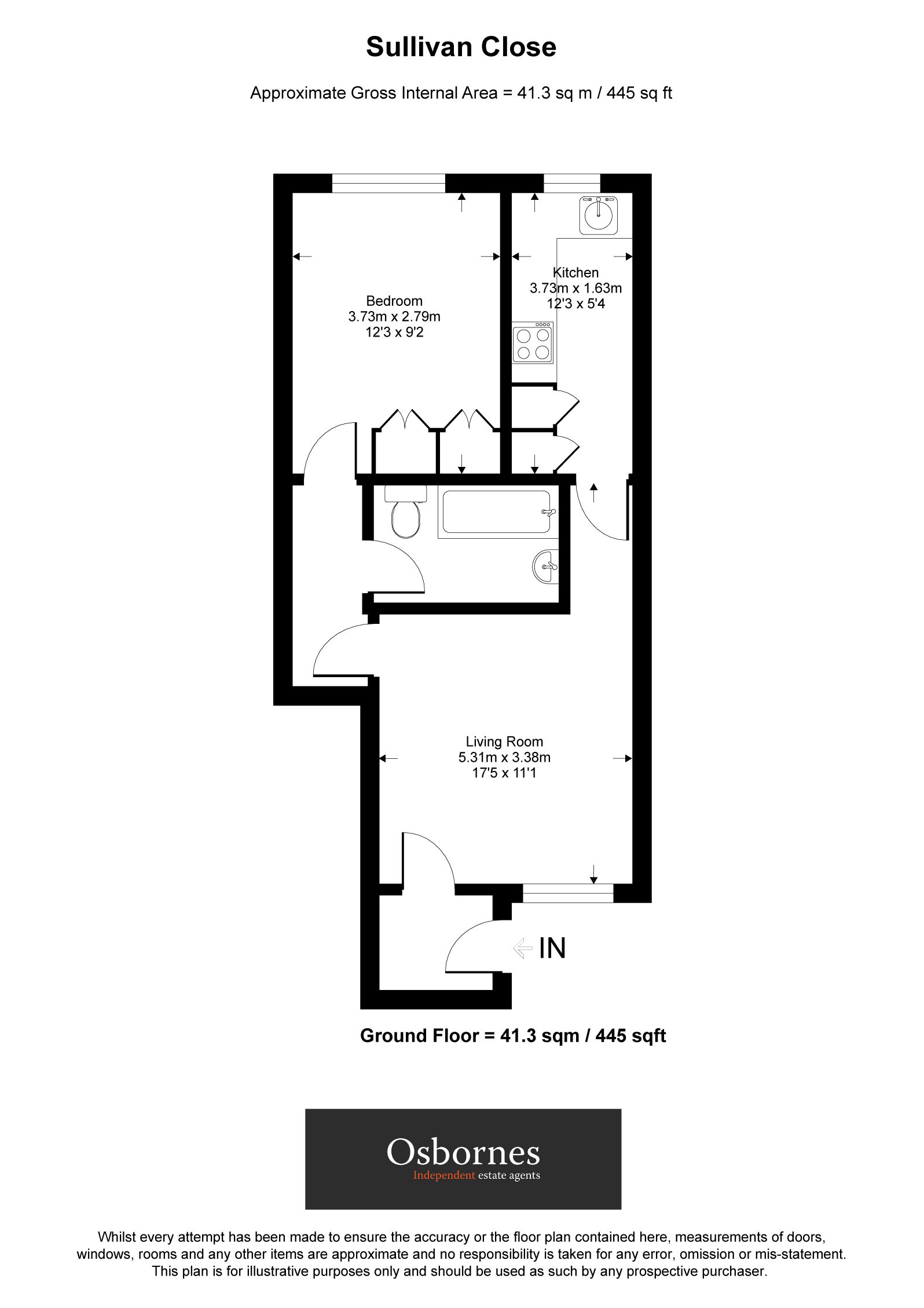 1 Sullivan Close, Union Street, Farnborough floorplan