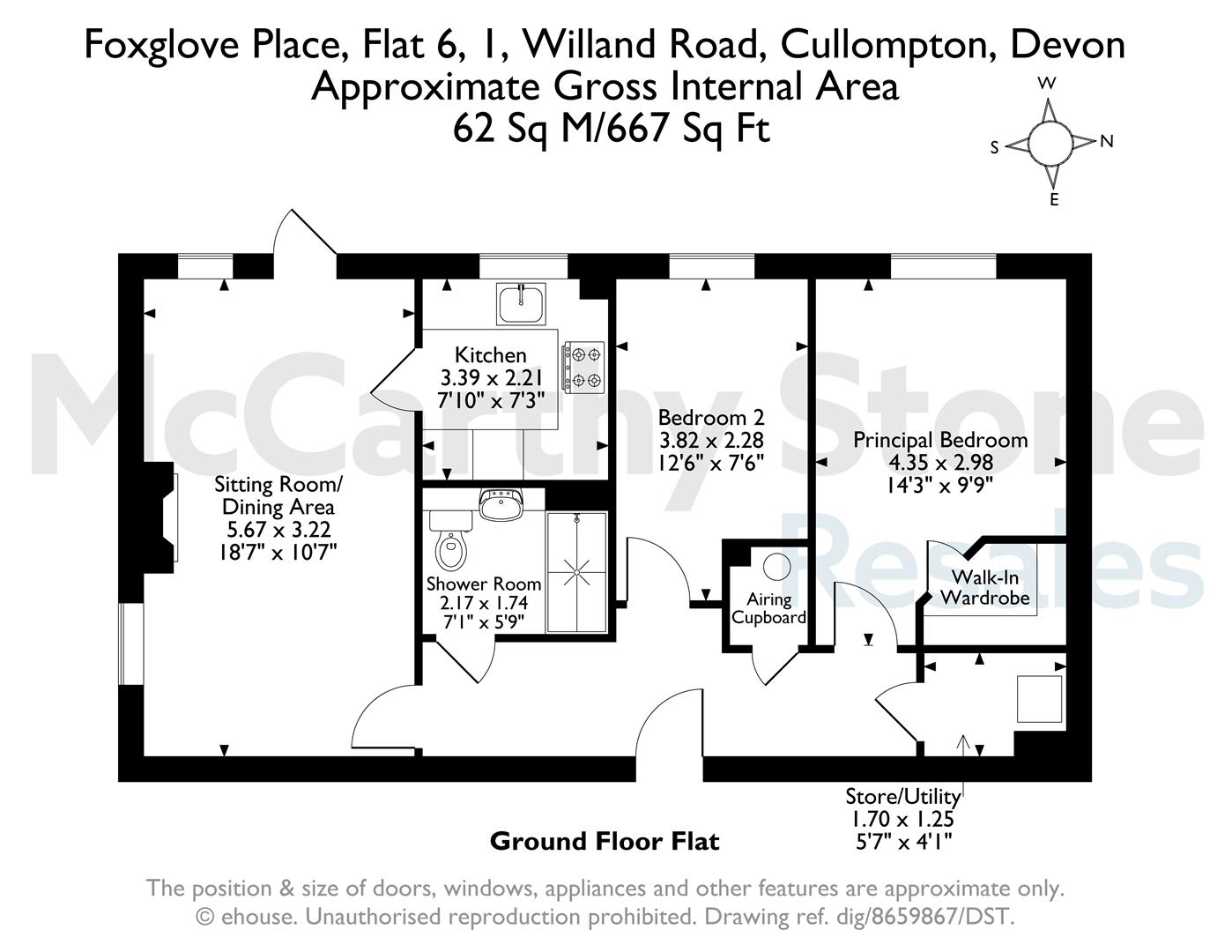 6 Foxglove Place, Willand Road, Cullompton floorplan