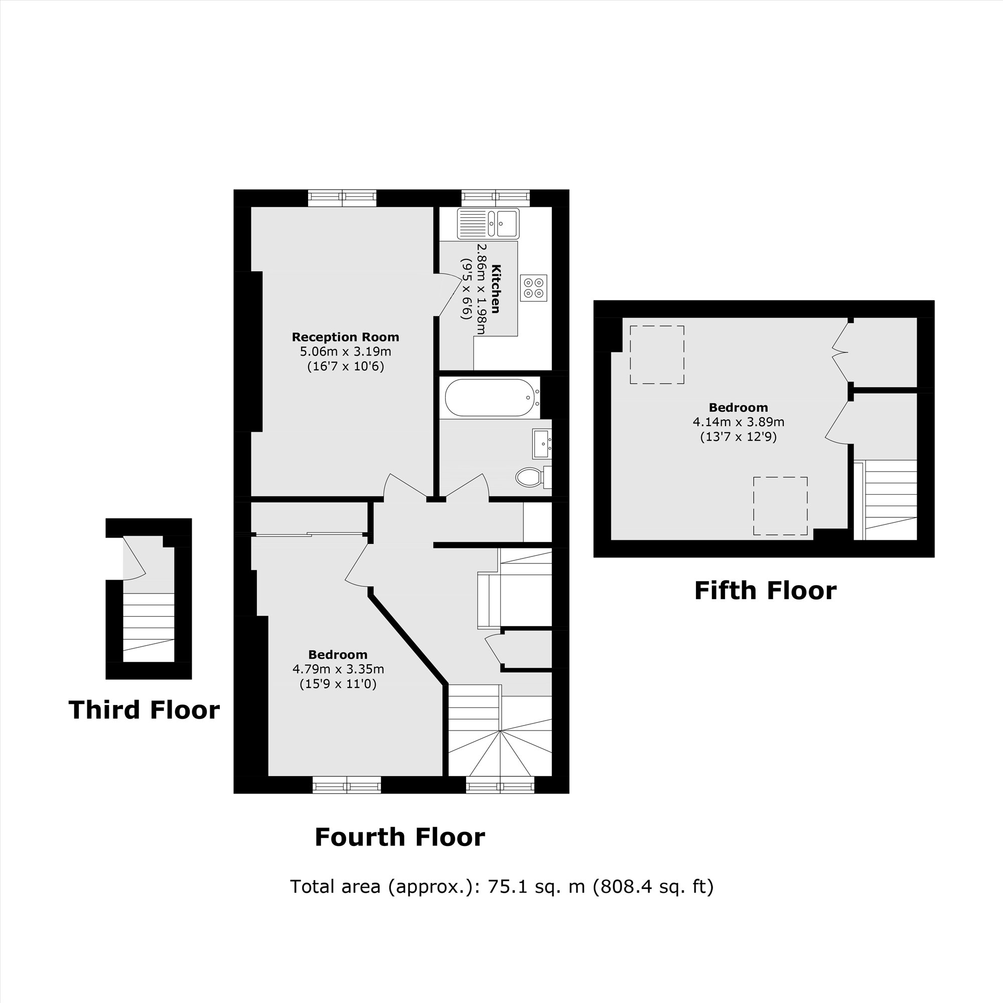 Flat 4, 11, Gloucester Road, London floorplan