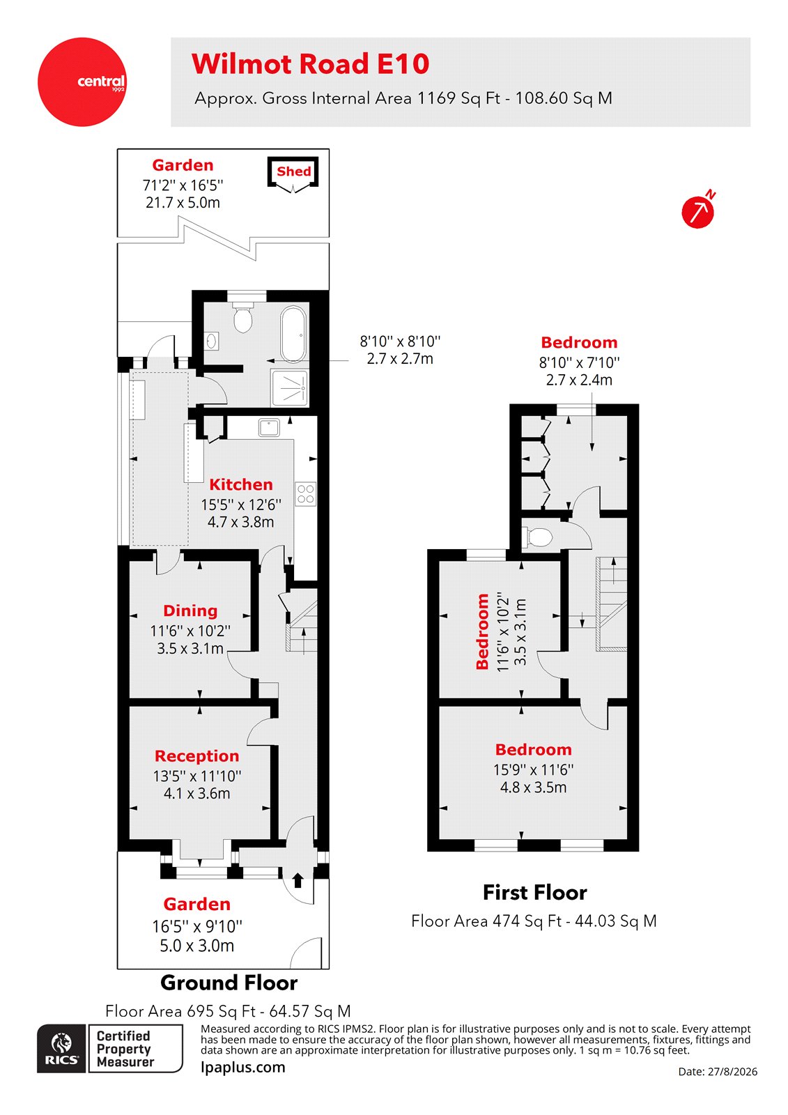 25, Wilmot Road, London floorplan