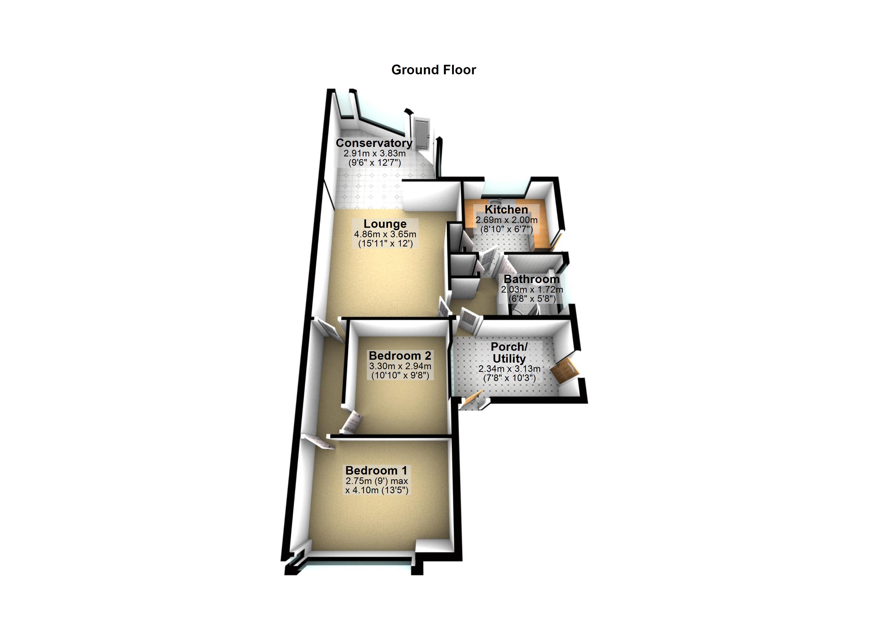 2 Bedrooms Semi-detached bungalow for sale in Head Lane, Great Cornard, Sudbury CO10